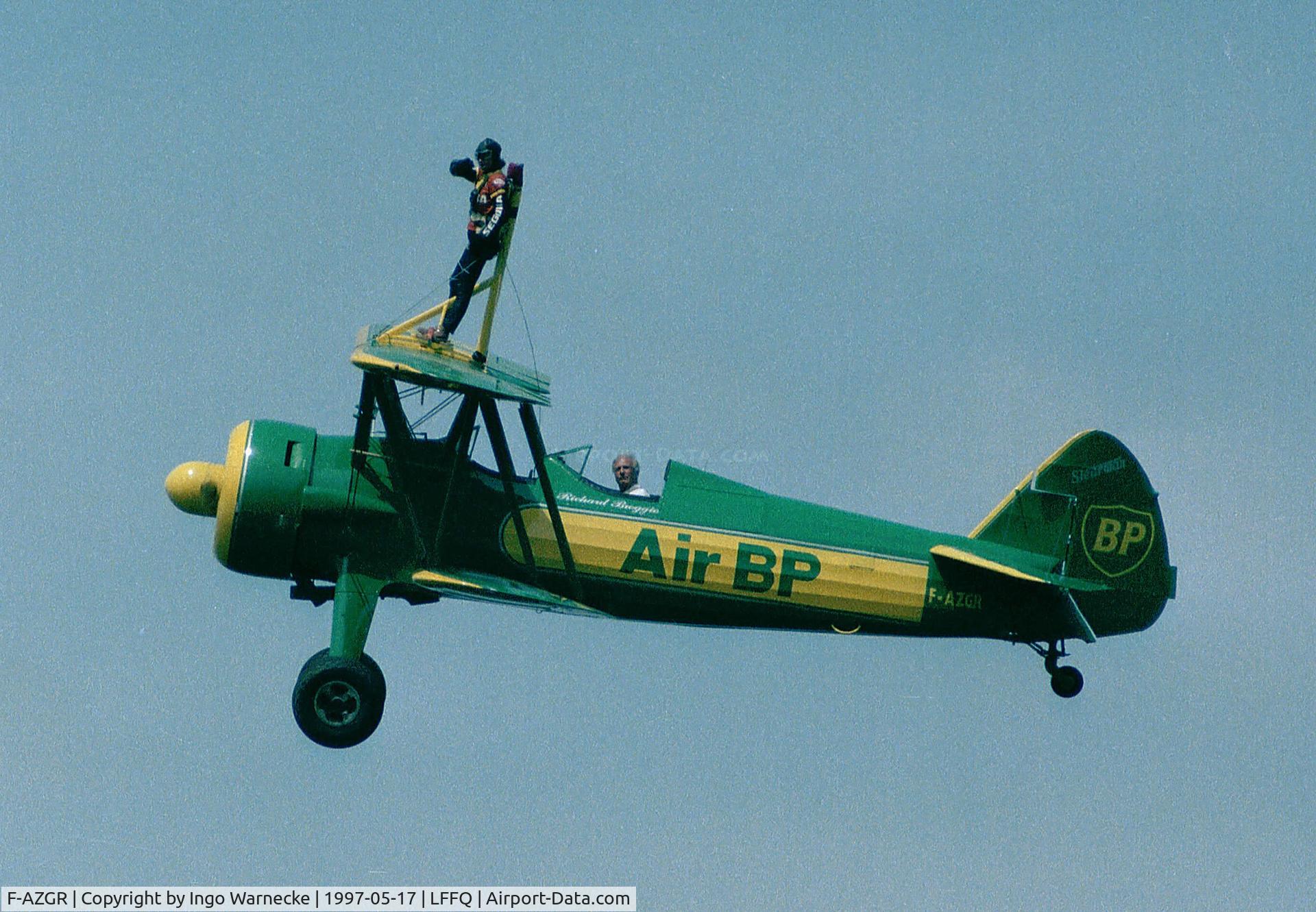 F-AZGR, Boeing N2S-3 Kaydet (B75N1) C/N 75-2650, Boeing Stearman B75 at the Meeting Aerien 1997, La-Ferte-Alais, Cerny