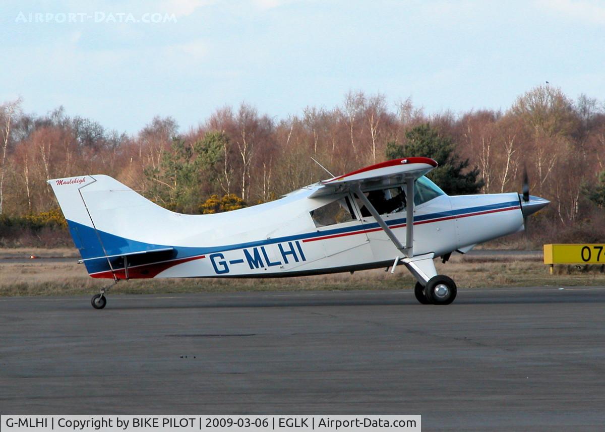 G-MLHI, 1991 Maule MX-7-180 Star Rocket C/N 11073C, NICE MAULE TAXYING TO DEPART RWY 25