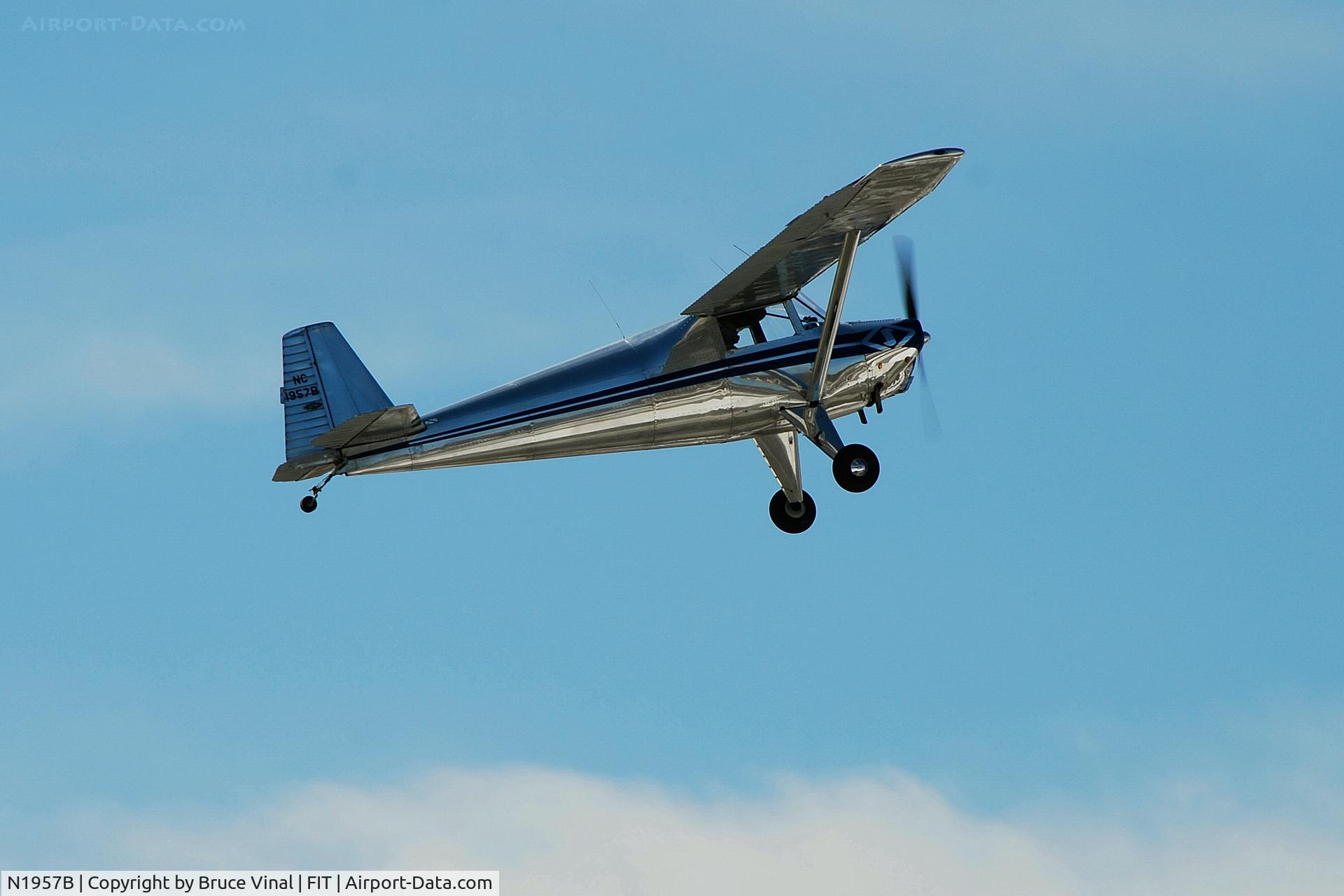 N1957B, 1947 Luscombe 8A C/N 6384, Polished Luscombe gleaming in the sun