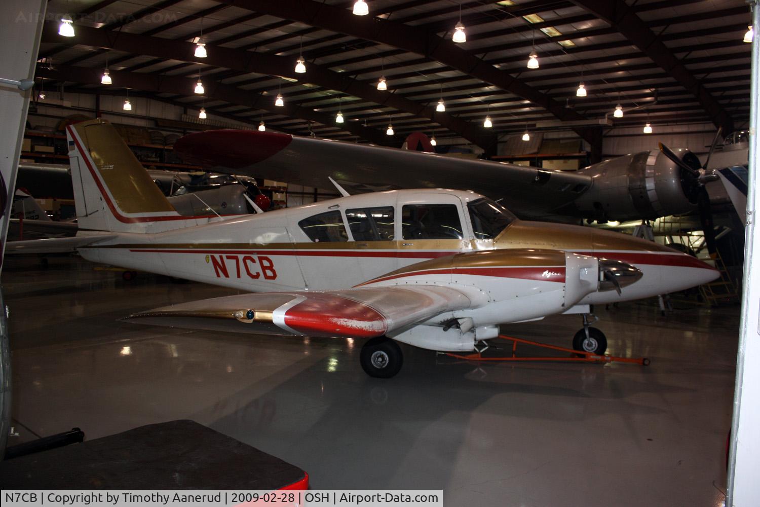 N7CB, 1972 Piper PA-23-250 Apache C/N 27-4802, In the Kermit Weeks Maintenance Hangar