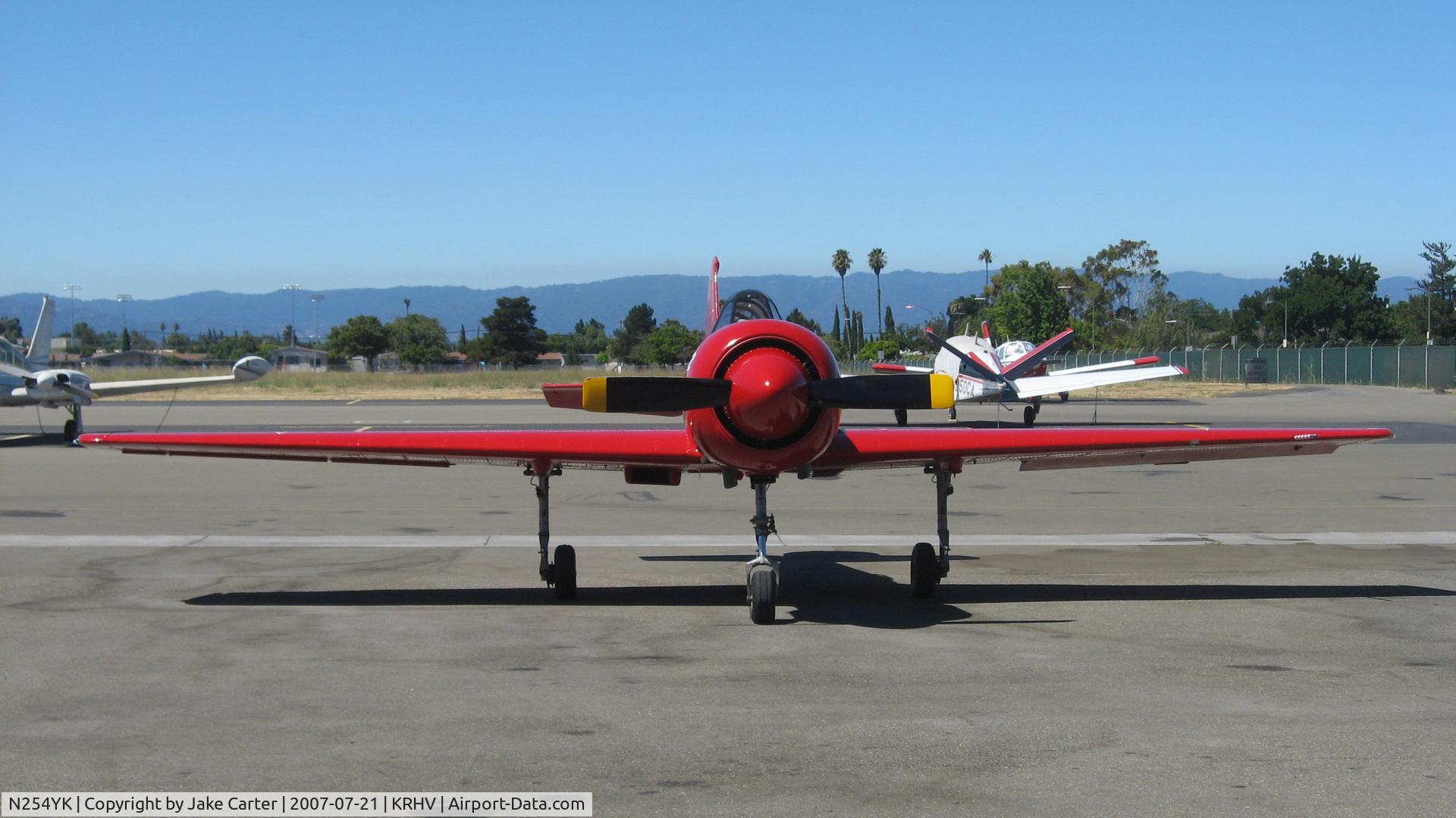 N254YK, 1985 Yakovlev Yak-52 C/N 855410, Delivery yo new owner at Reid-Hillview airport.
