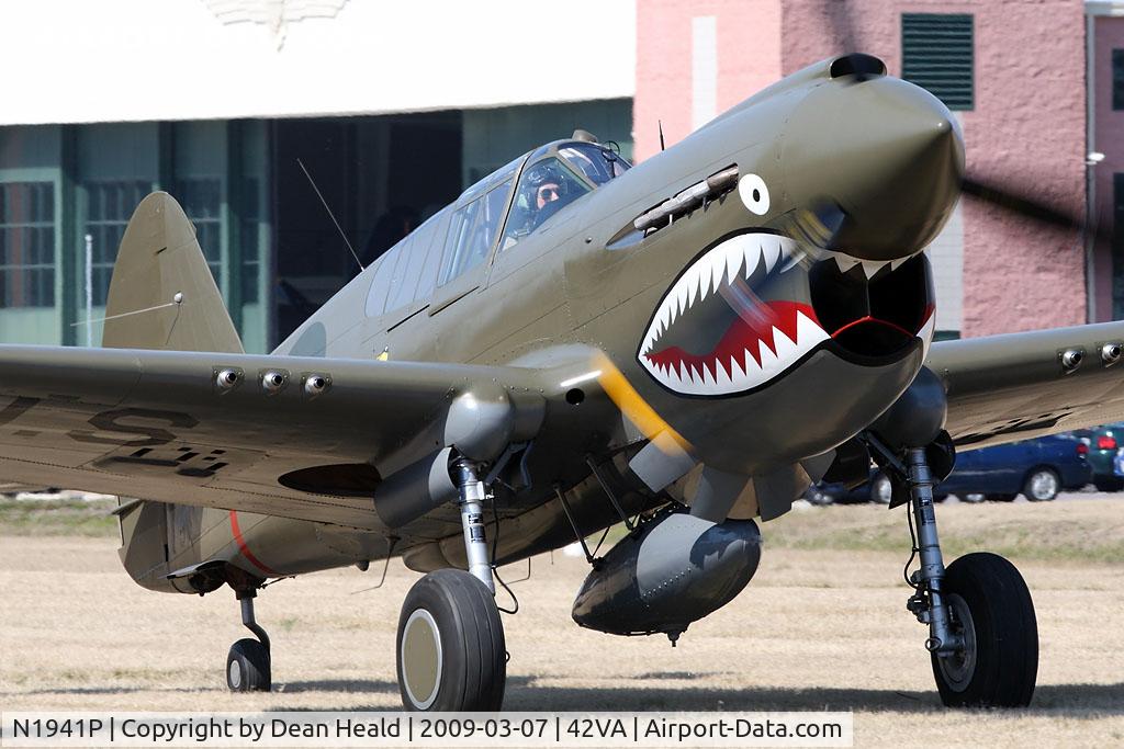 N1941P, 1941 Curtiss P-40E C/N 1025, 1941 Curtiss Wright P-40E Kittyhawk N1941P taxiing up the runway prior to the flight demonstration today.