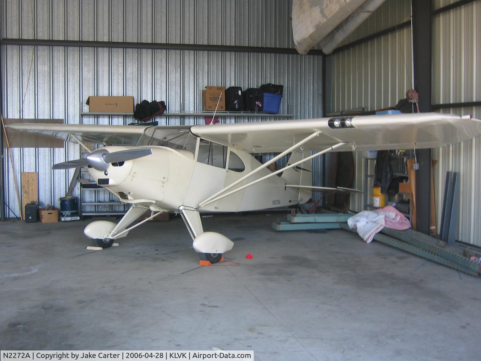 N2272A, 1952 Piper PA-20-135 Pacer C/N 20-911, Piper tucked away in her hangae at Livermore