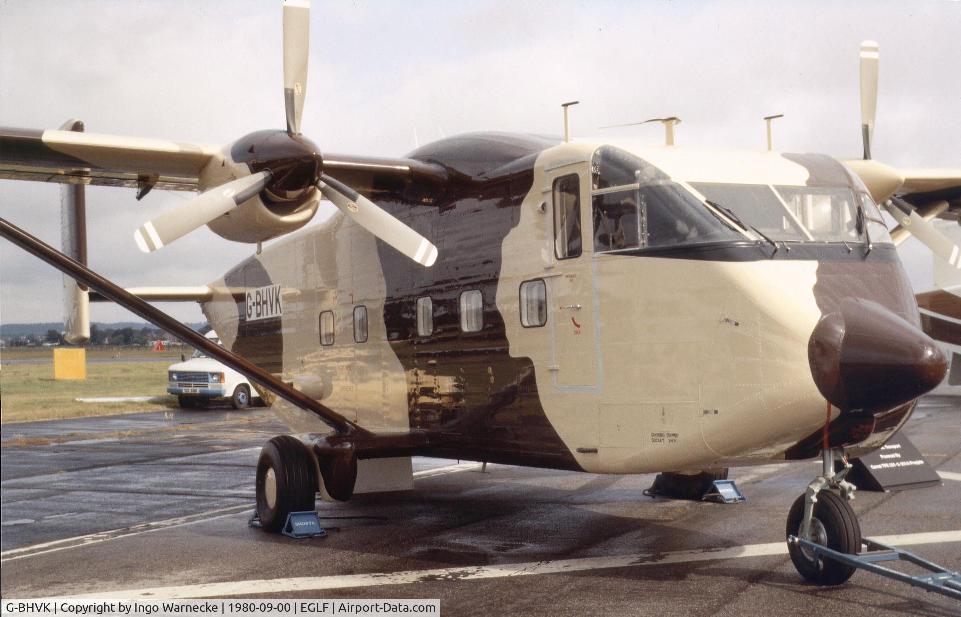 G-BHVK, 1980 Short SC-7 Skyvan 3-100 C/N SH.1973, Short SC.7 Skyvan 3-100 at Farnborough International 1980