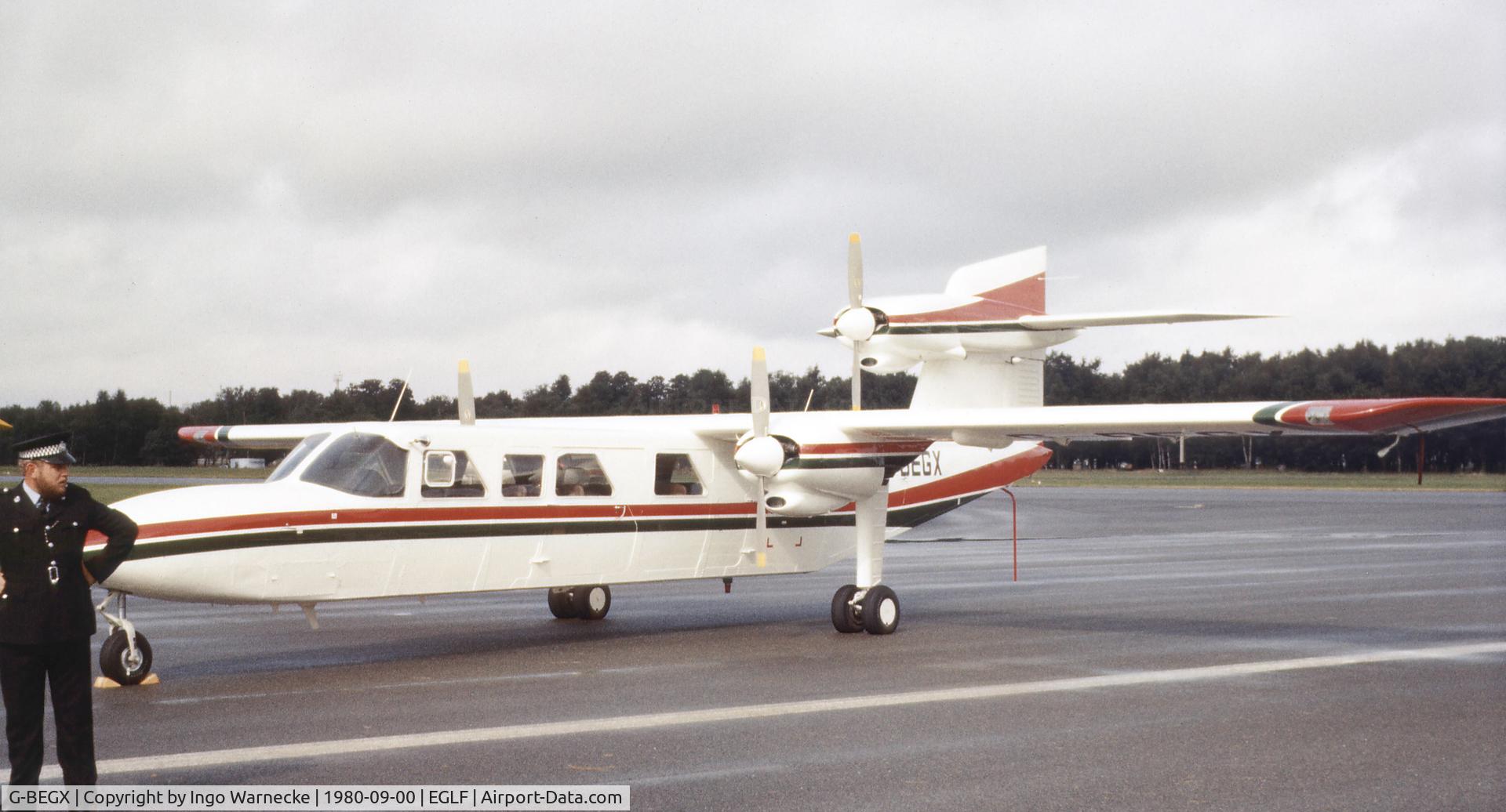 G-BEGX, 1976 Britten-Norman BN-2A Mk.III-2 Trislander C/N 1043, Britten-Norman BN-2A Trislander Mk III-2 at Farnborough International 1980