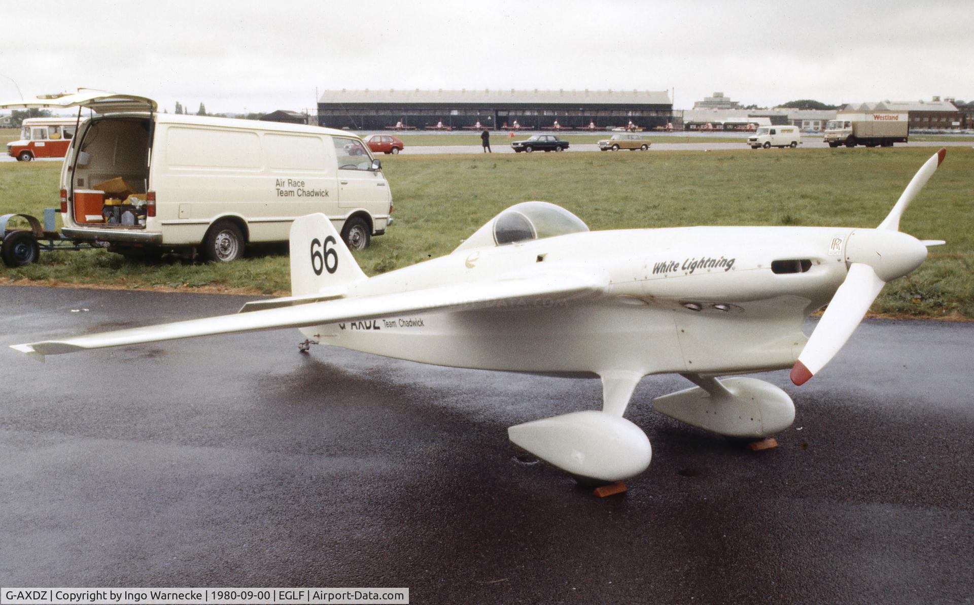 G-AXDZ, 1969 Cassutt IIIM Racer C/N PFA 1341, Airmark Cassutt Speed One of Air Race Team Chadwick at Farnborough International 1980