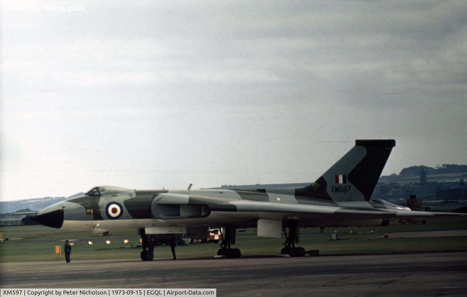 XM597, 1963 Avro Vulcan B.2 C/N Set 61, Vulcan B.2 of 50 Squadron on display at the 1973 Leuchars Airshow.