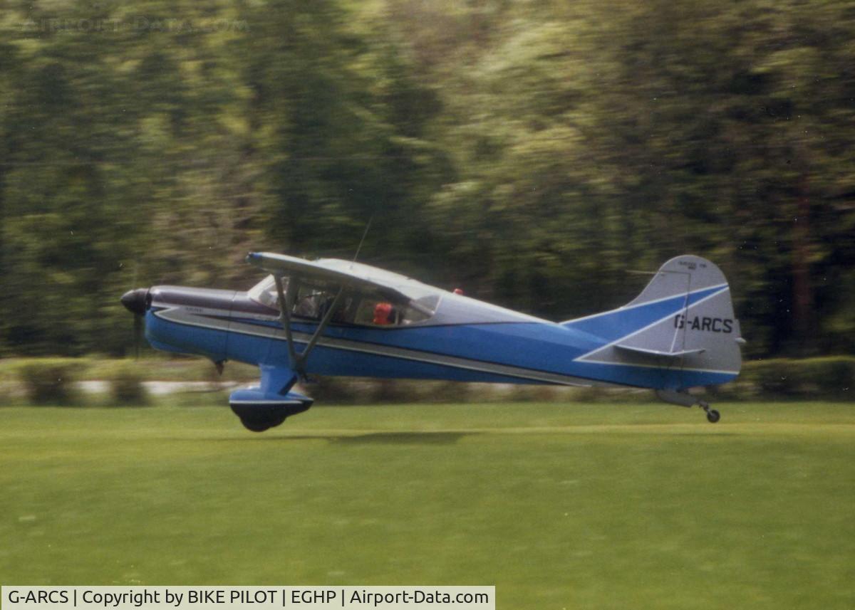 G-ARCS, 1960 Auster D6-180 C/N 3703, ABOUT TO TOUCH DOWN ON RWY 08