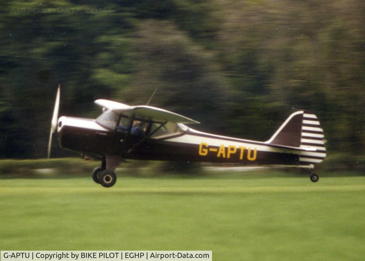G-APTU, 1959 Auster 5A C/N 3413, ABOUT TO TOUCH DOWN ON RWY 08