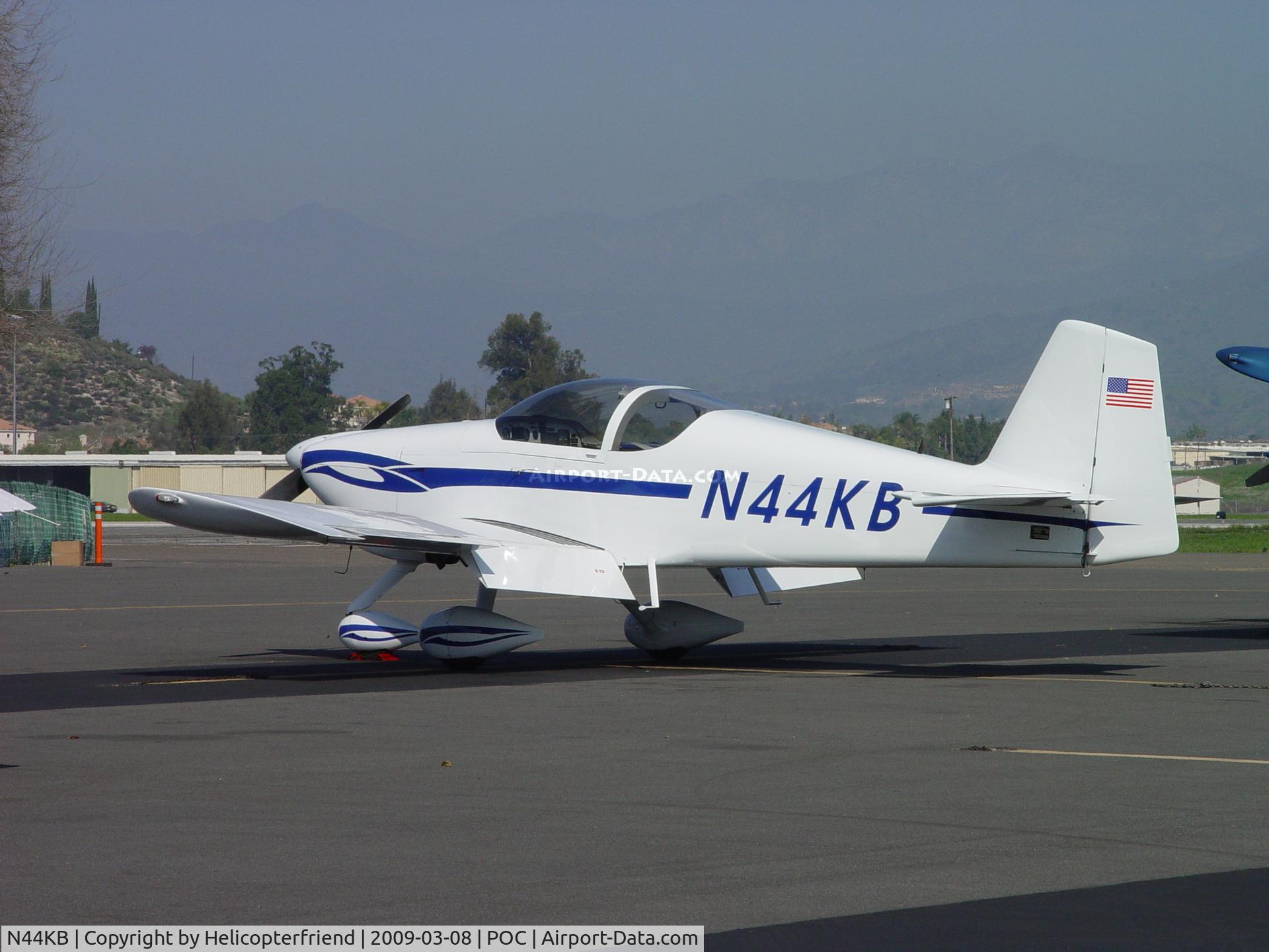 N44KB, Vans RV-6A C/N 24019, Parked in transient parking at Brackett