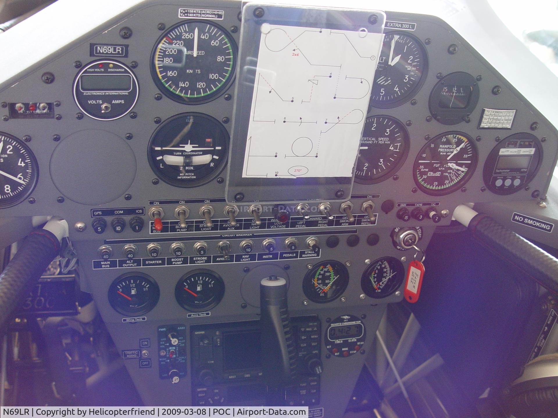 N69LR, 2005 Extra EA-300/L C/N 1197, Cockpit and directions for stunts