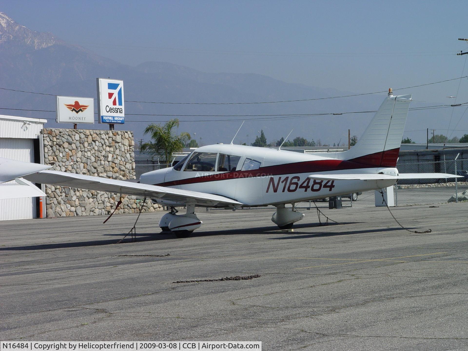 N16484, 1973 Piper PA-28-180 C/N 28-7305264, Parked at Foothill Aircraft Sales and Service Cable Airport