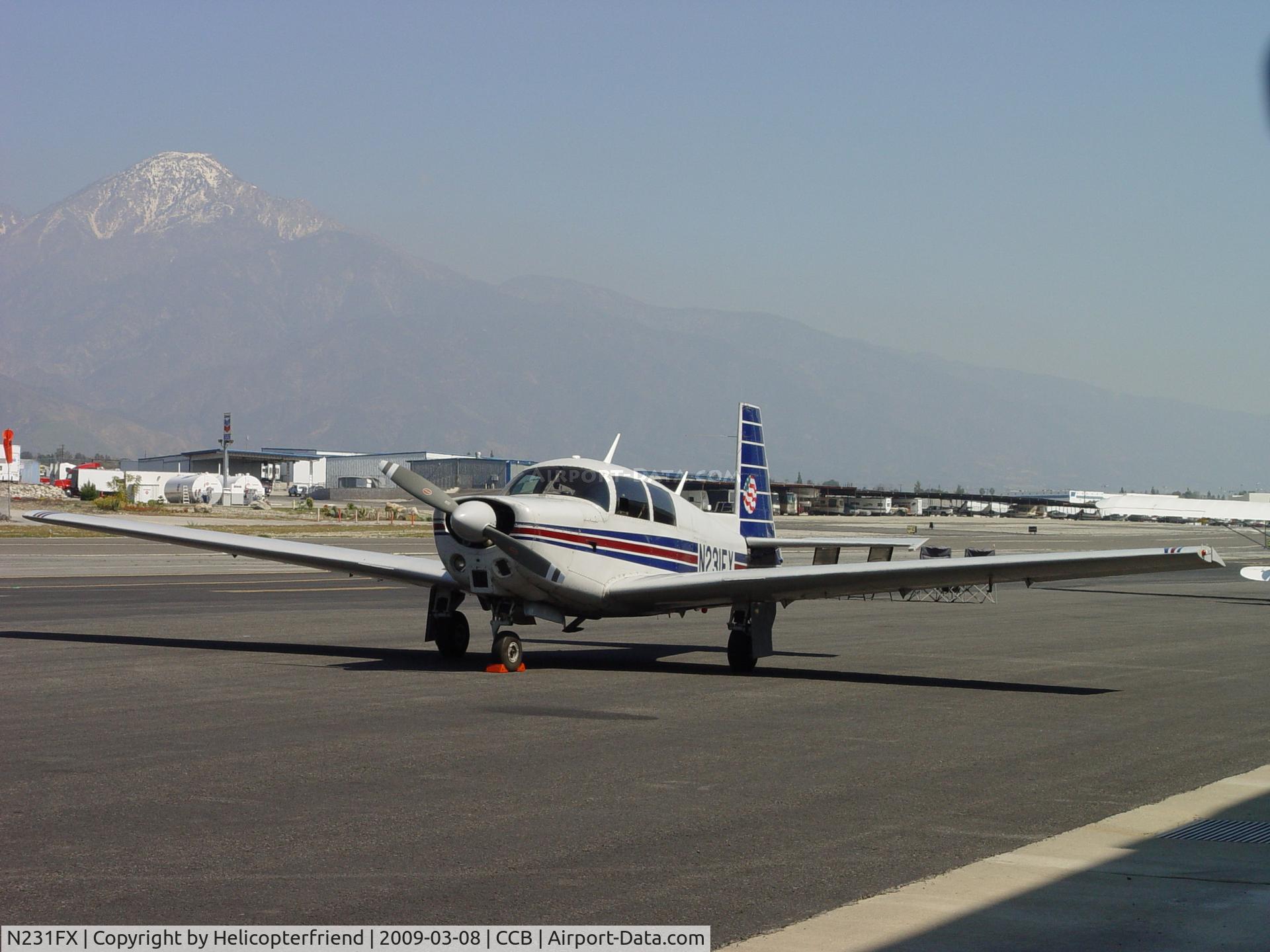 N231FX, 1966 Mooney M20C Ranger C/N 3378, Parked at Cable looking into the sun