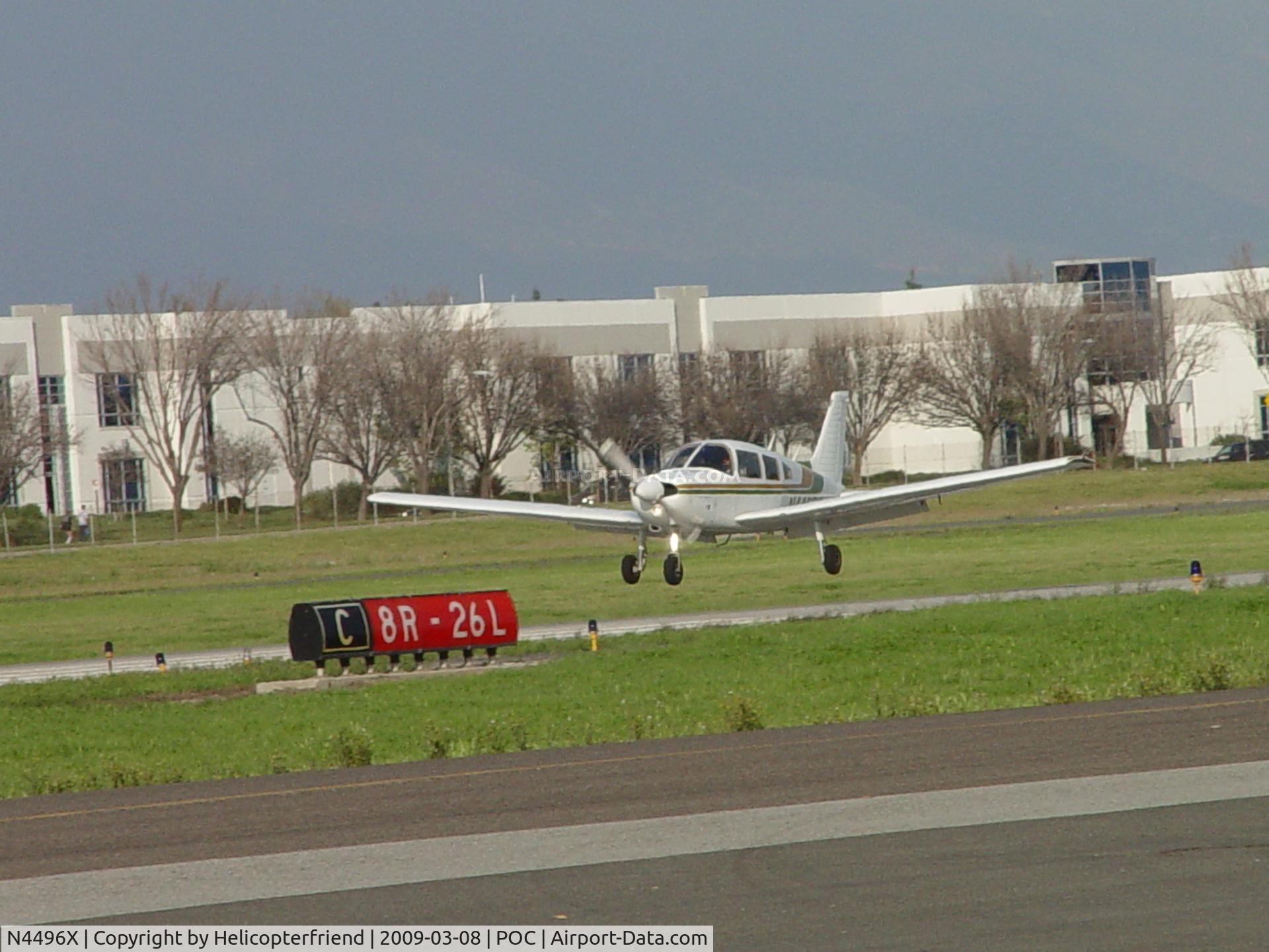 N4496X, 1975 Piper PA-28-181 C/N 28-7690022, Almost touched down on 26L