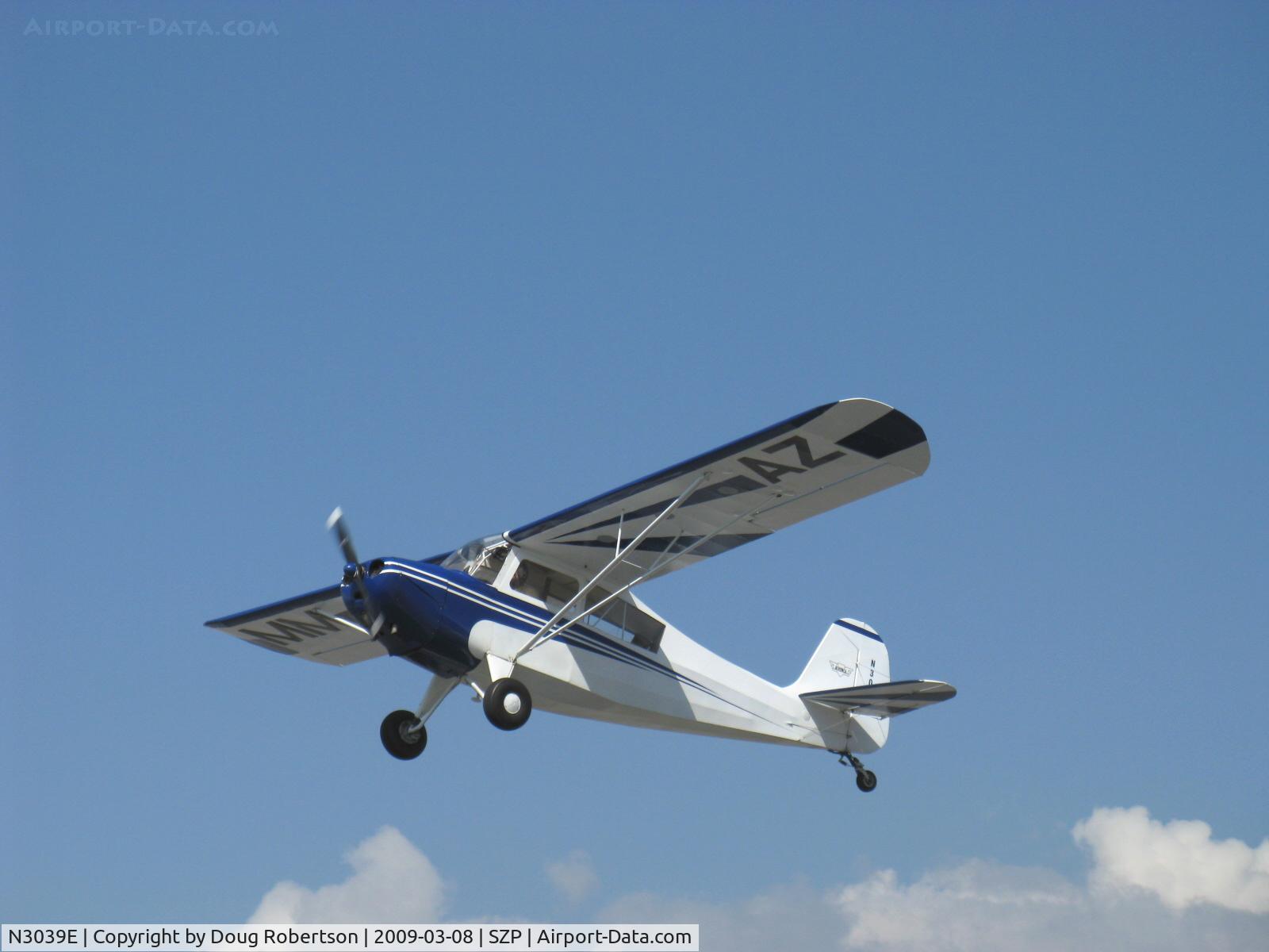 N3039E, 1946 Aeronca 7AC Champion C/N 7AC-6625, 1946 Aeronca 7AC CHAMPION, Continental O-200 100 Hp by STC, takeoff climb