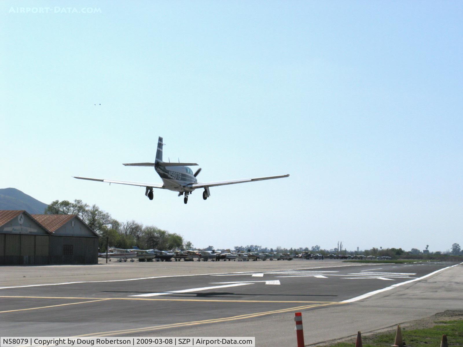 N58079, Mooney M20J 201 C/N 24-1638, 1987 Mooney M20J 201LM, Lycoming IO-360 200 Hp, on final Rwy 22