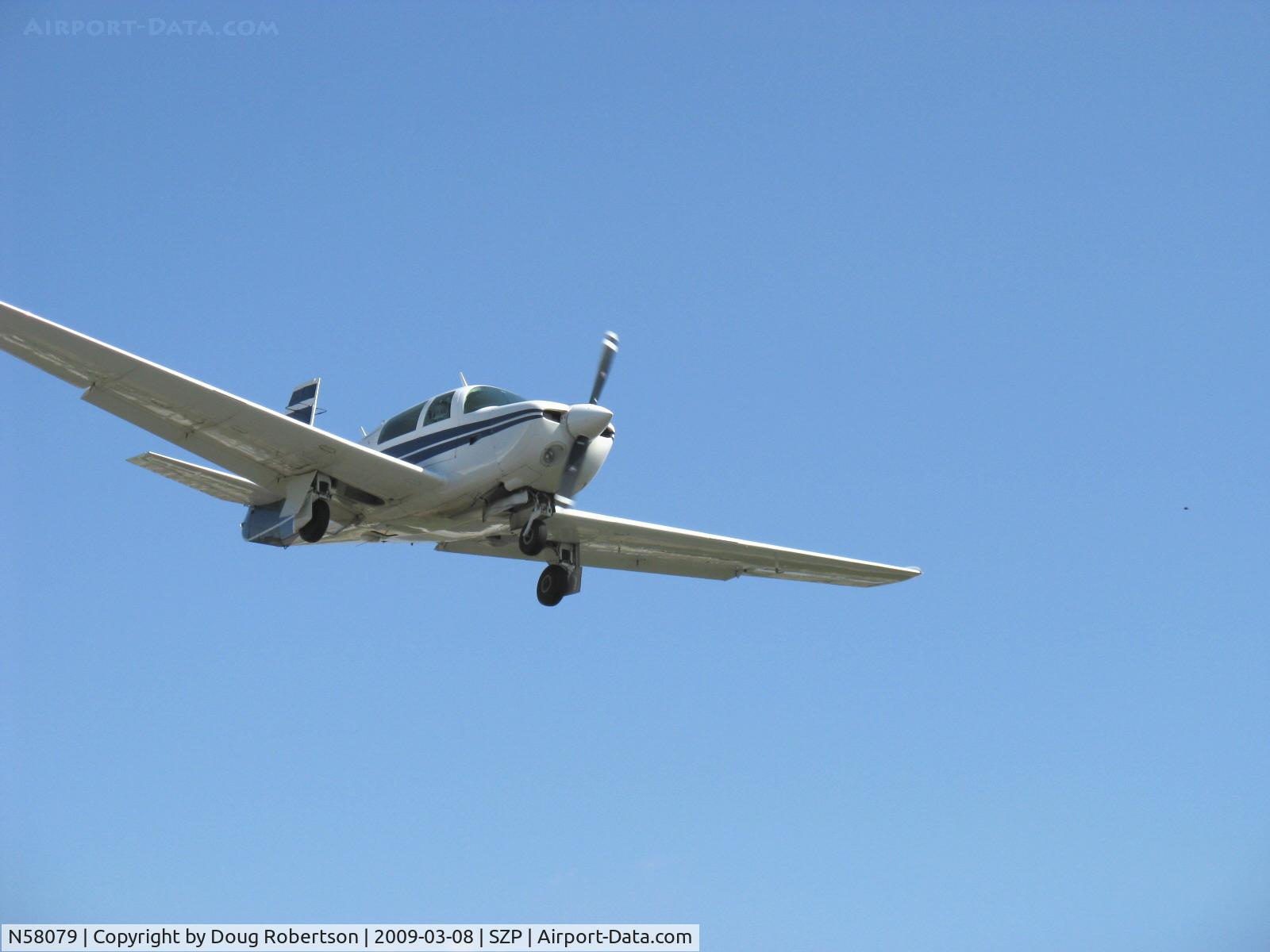 N58079, Mooney M20J 201 C/N 24-1638, 1987 Mooney M20J 201LM, Lycoming IO-360 200 Hp, on final Rwy 22