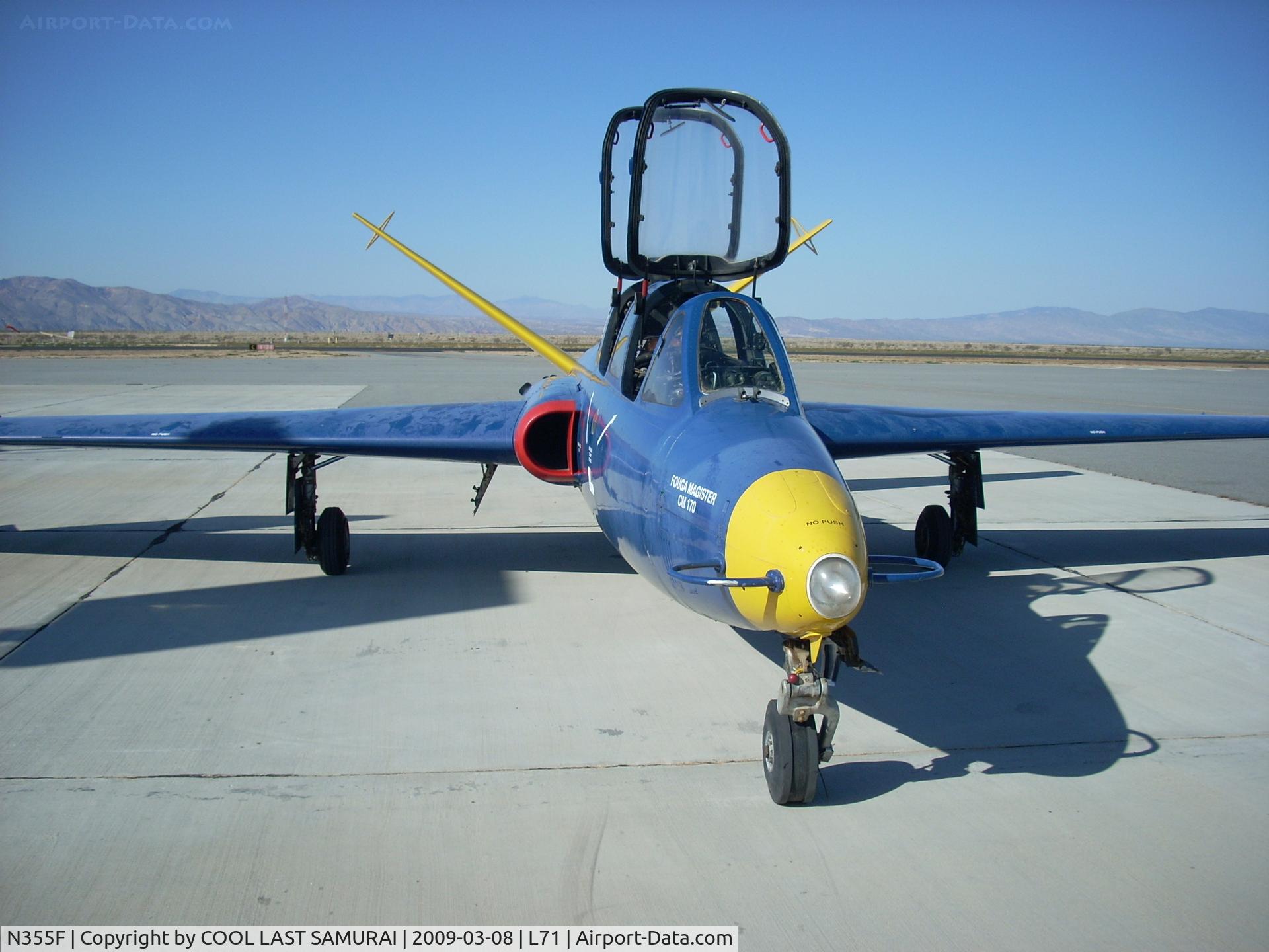 N355F, 1962 Fouga CM-170 Magister C/N 355, An Old French Trainer, Fouga CM-170 Magister, at California City Fuel Pit