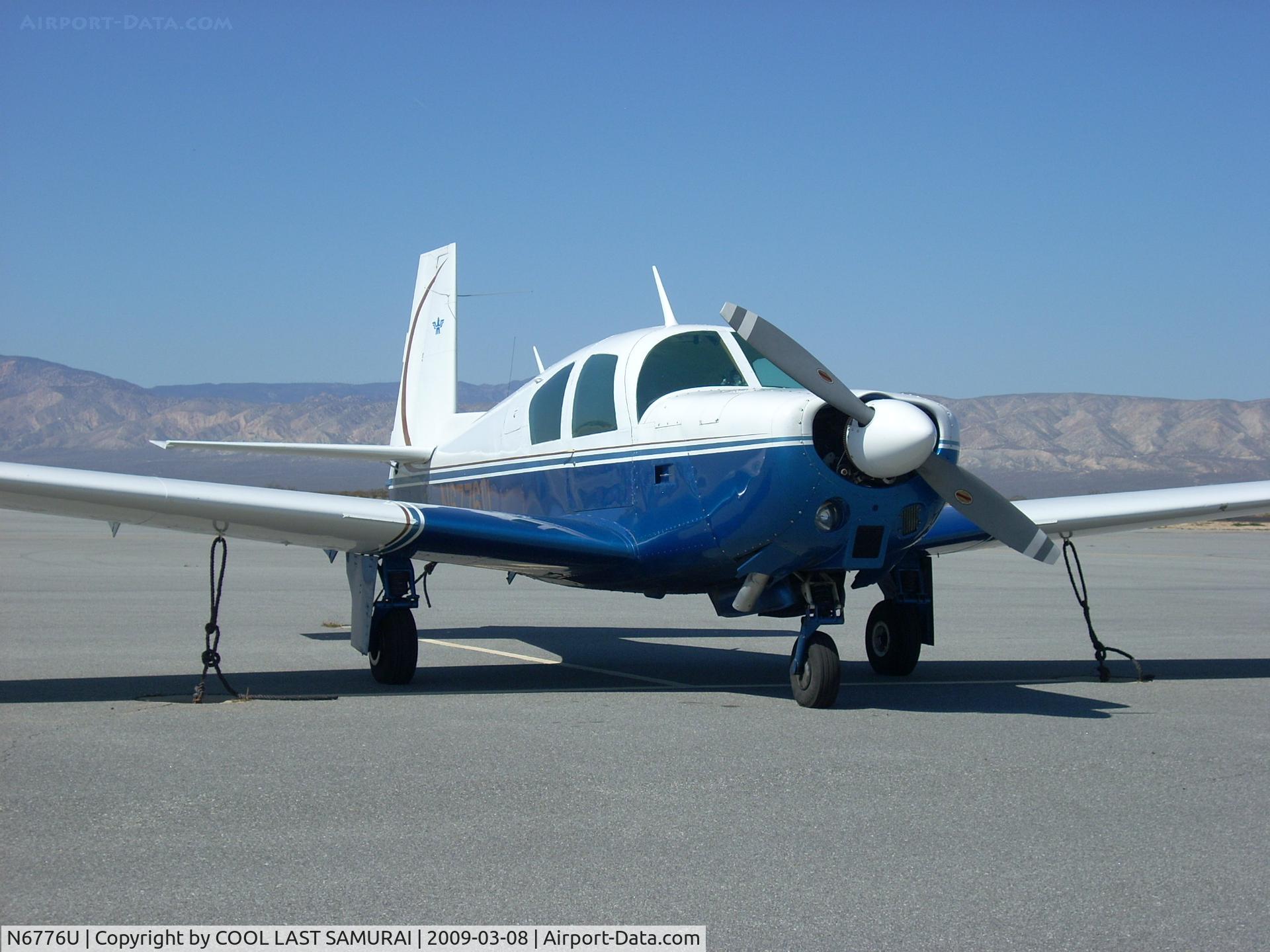 N6776U, 1963 Mooney M20C Ranger C/N 2498, 76U at California City Transient Parking