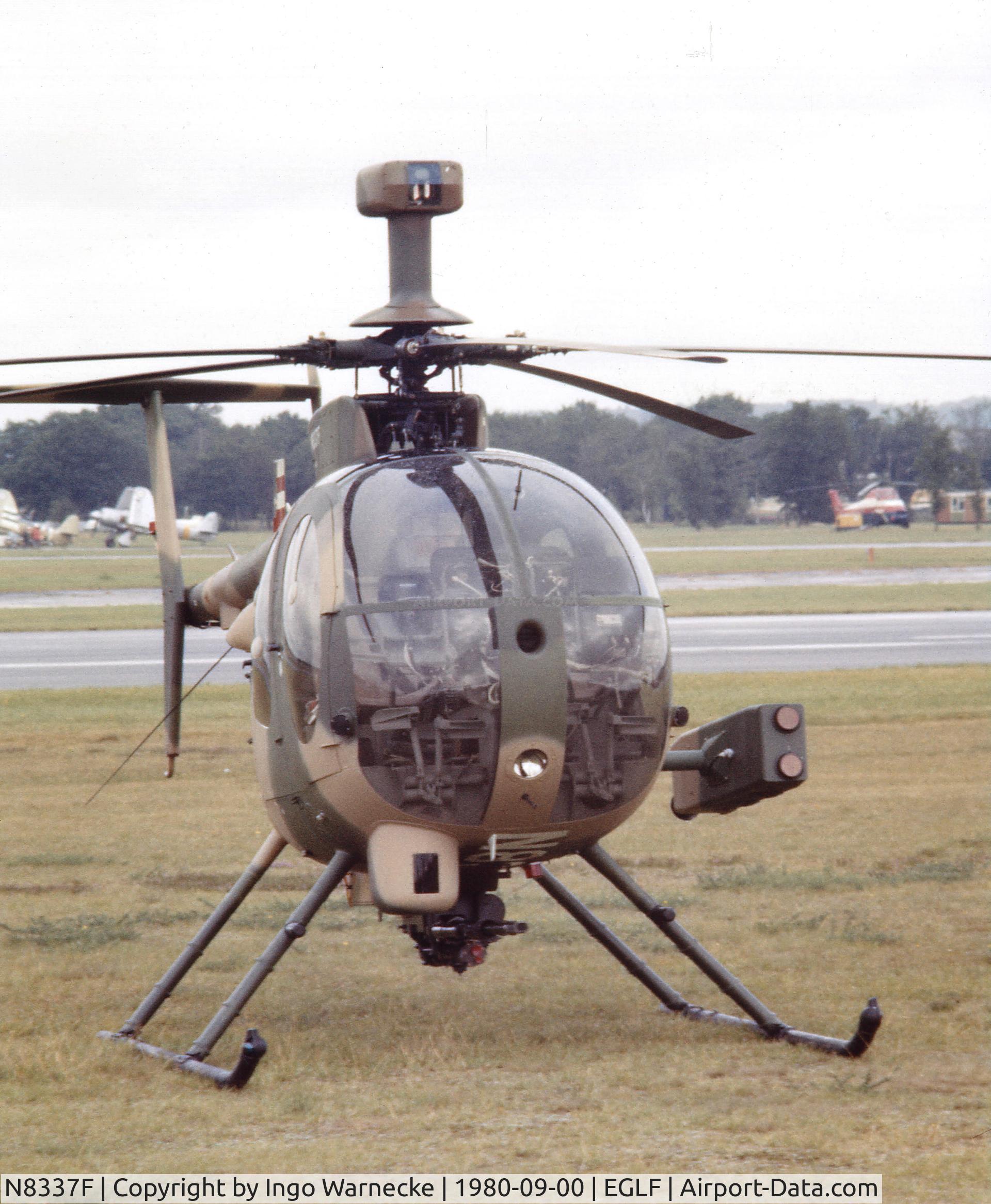 N8337F, 2000 Hughes 500MD Defender (369MD) C/N 106-0010D, Hughes 500 MD Defender II/ MMS TOW at Farnborough International 1980