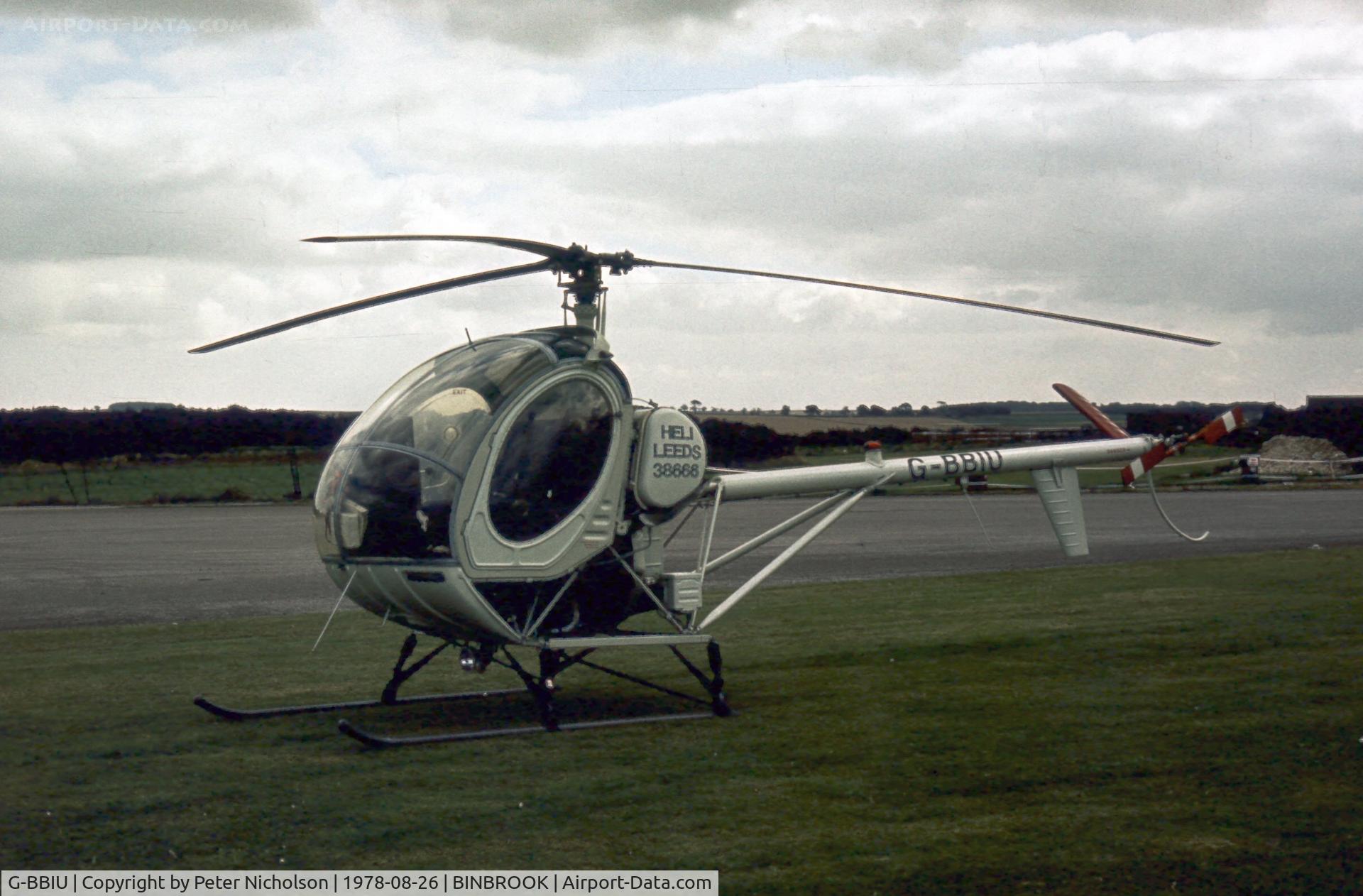 G-BBIU, 1972 Hughes 269C C/N 410112, This helicopter operated at the 1978 RAF Binbrook Airshow.