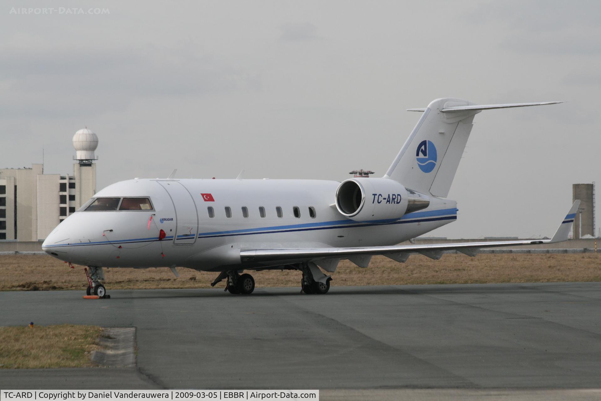 TC-ARD, 2005 Bombardier Challenger 604 (CL-600-2B16) C/N 5611, parked on General Aviation apron