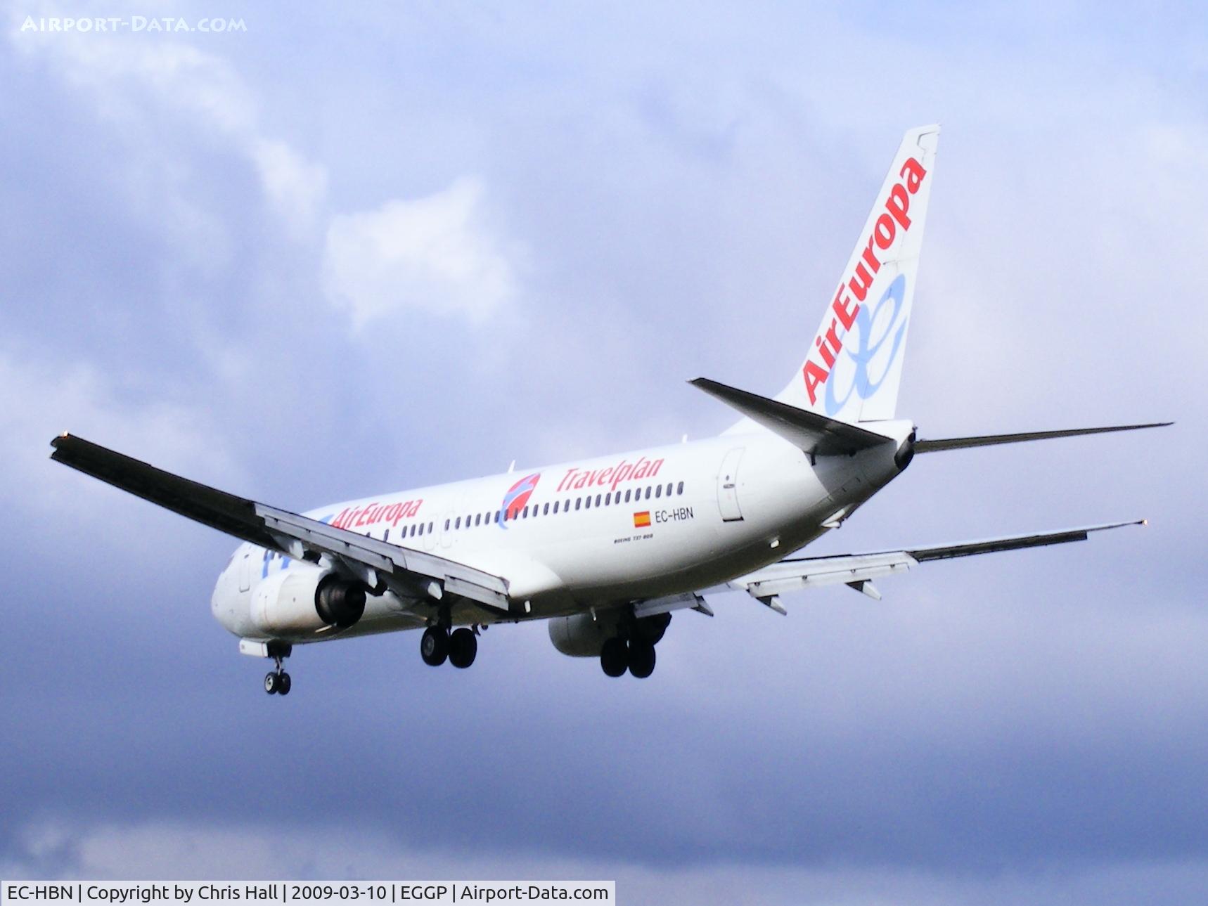 EC-HBN, 1999 Boeing 737-85P C/N 28383, Bring Real Madrid fans in for the Champions League game against Liverpool FC