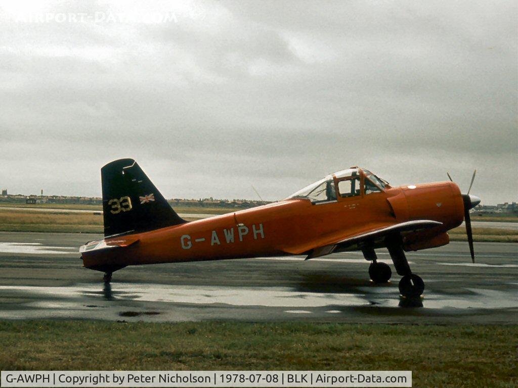 G-AWPH, 1953 Percival P-56 Provost T.1 C/N PAC/F/003, Bearing Race number 33, this Provost T.1 attended the 1978 Blackpool Airshow.