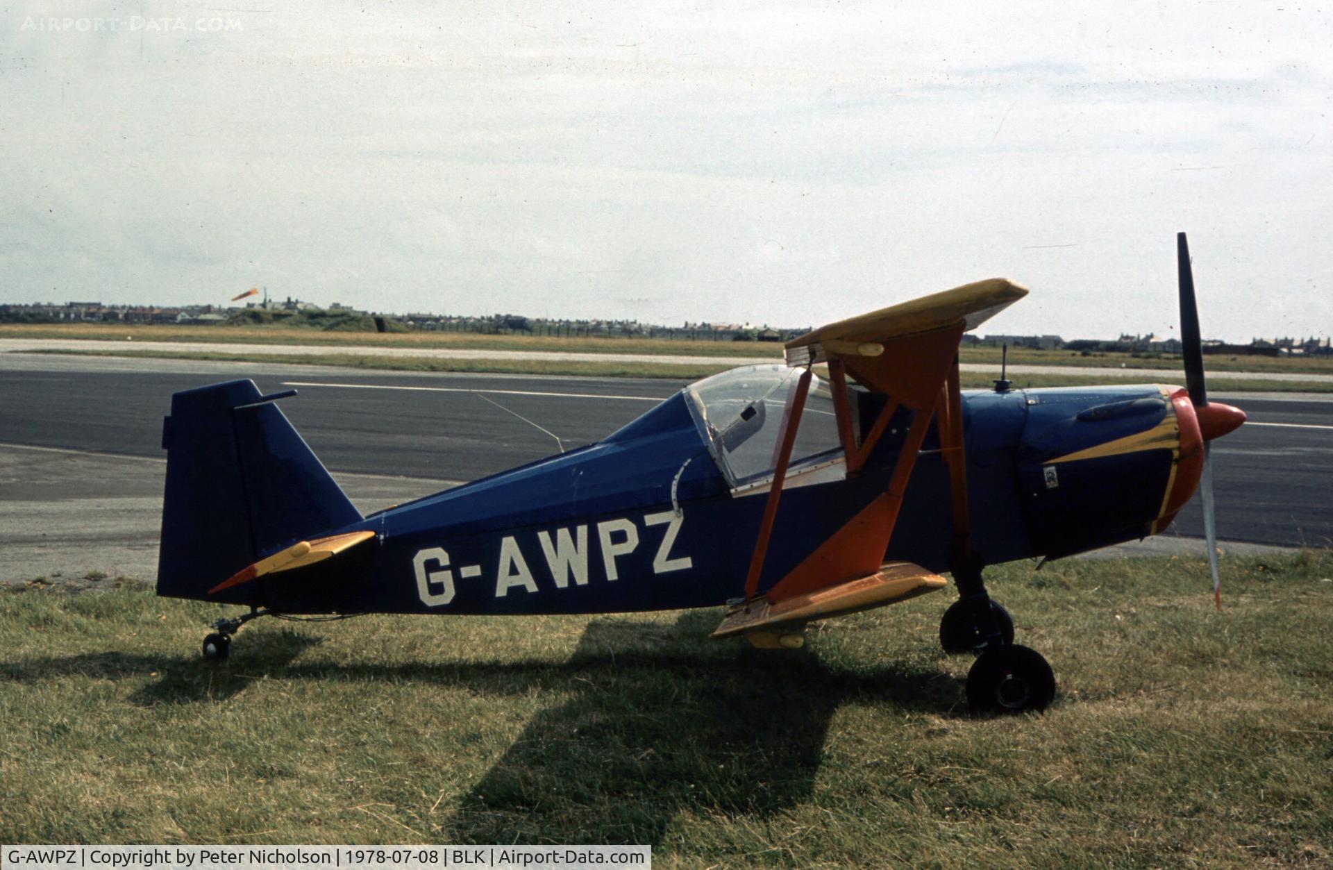 G-AWPZ, 1967 Andreasson BA-4B C/N 1, A rare sight at the time of the 1978 Blackpool Airshow.