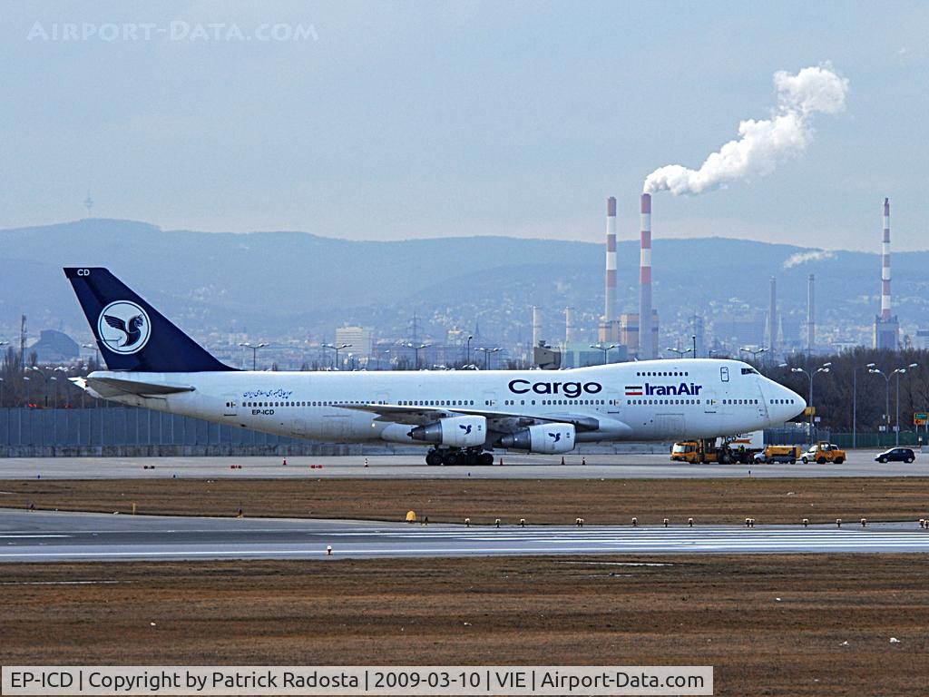 EP-ICD, 1988 Boeing 747-21AC C/N 24134, Originally del to Martinair this plane was converted to freighter and is now used by Iran Air Cargo