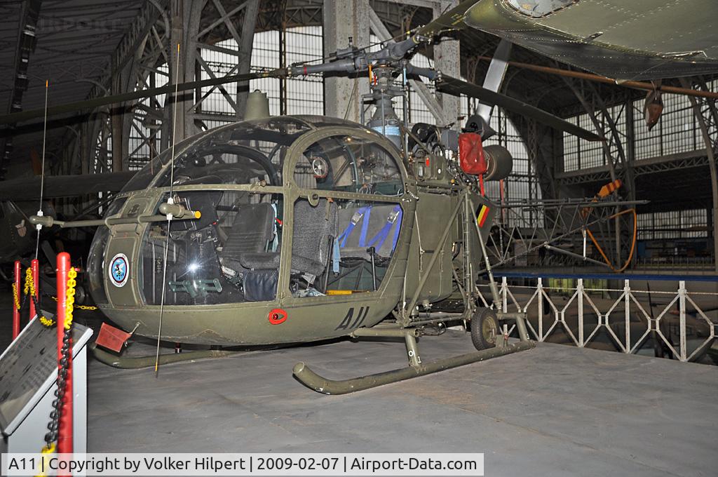 A11, Sud SE-3130 Alouette II C/N 1535, at Museum Brussels, Belgium