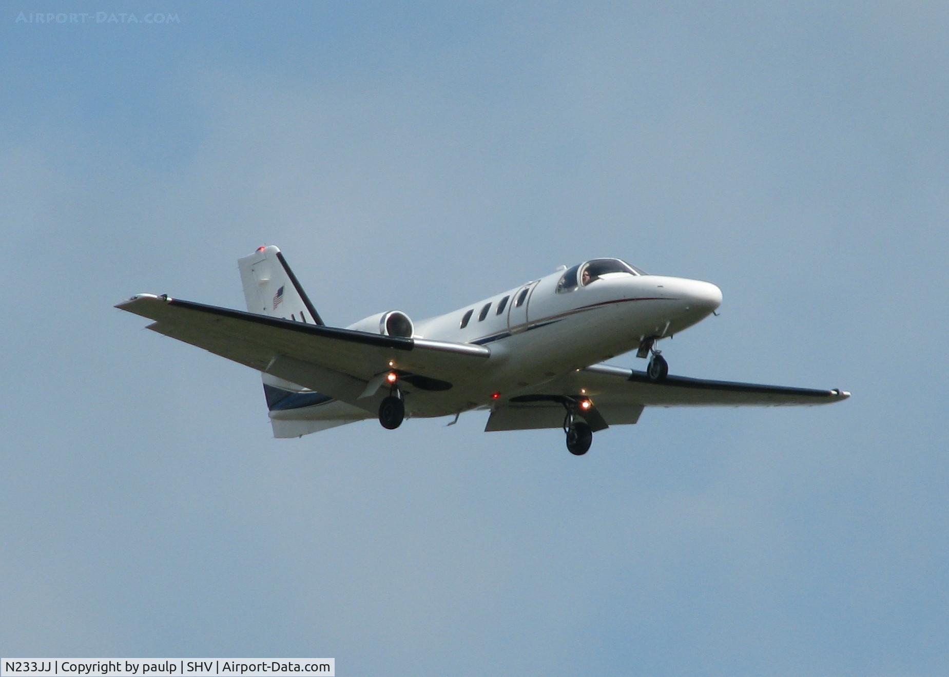 N233JJ, 1974 Cessna 500 Citation I C/N 500-0233, On final for 14 at the Shreveport Regional airport.