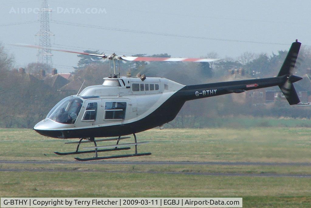 G-BTHY, 1977 Bell 206B JetRanger III C/N 2290, Bell 206B at Gloucestershire Airport for re-fuel
