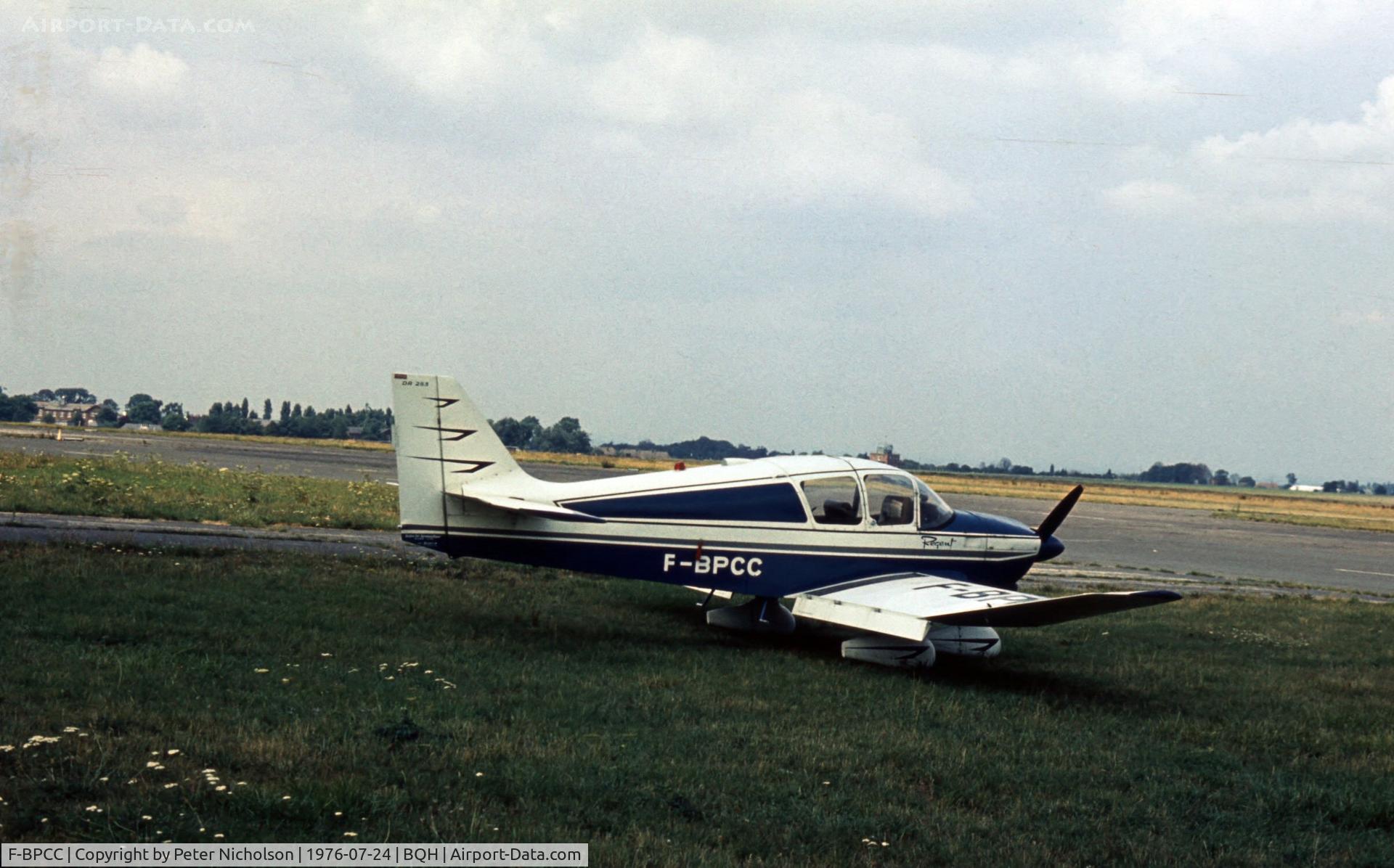 F-BPCC, Jodel DR-253 Regent C/N 109, This Regent was a visitor to Biggin Hill in the Summer of 1976.