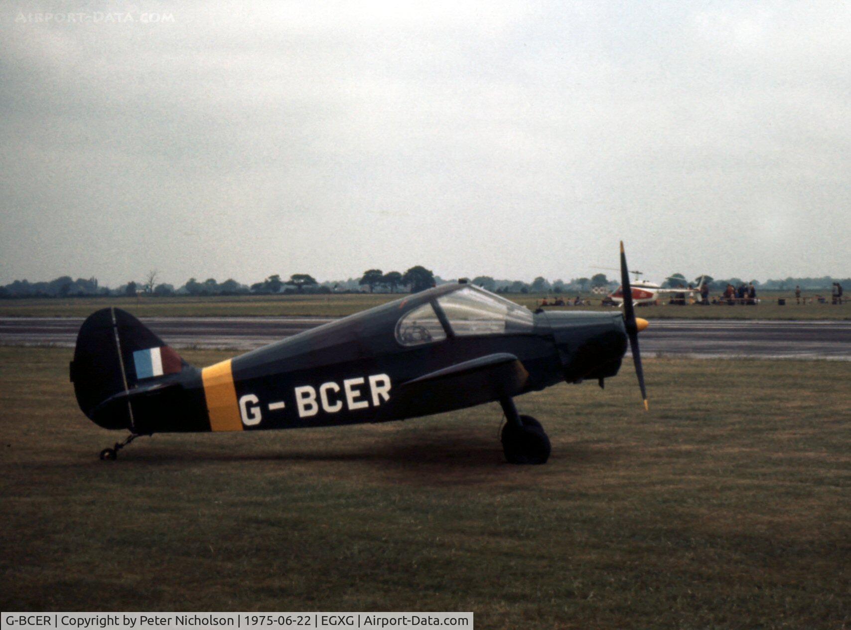 G-BCER, 1952 Gardan GY-201 Minicab C/N 8, This Minicab was a visitor to the 1975 Church Fenton Airshow.