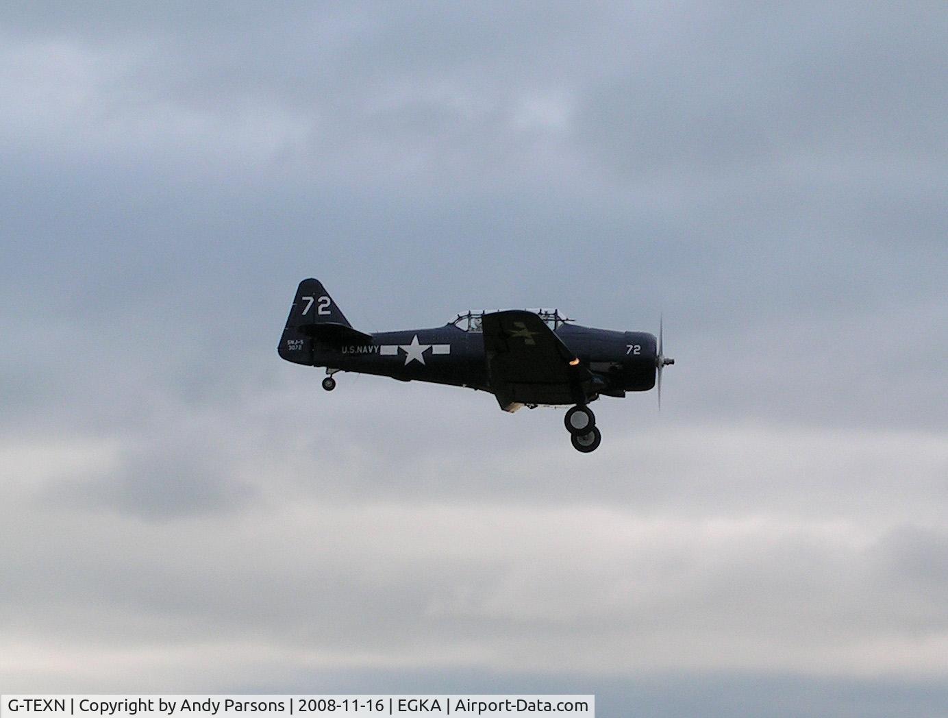 G-TEXN, 1959 North American T-6G Texan C/N 168-176, G-TEXN Landing at Shoreham