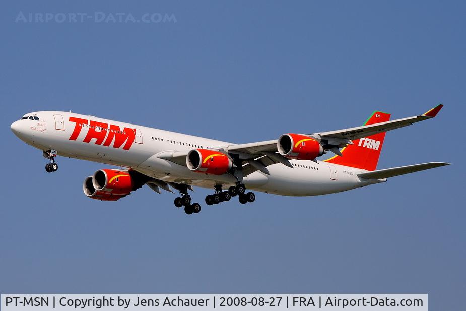 PT-MSN, 2003 Airbus A340-541 C/N 445, TAM - Airbus 340-541