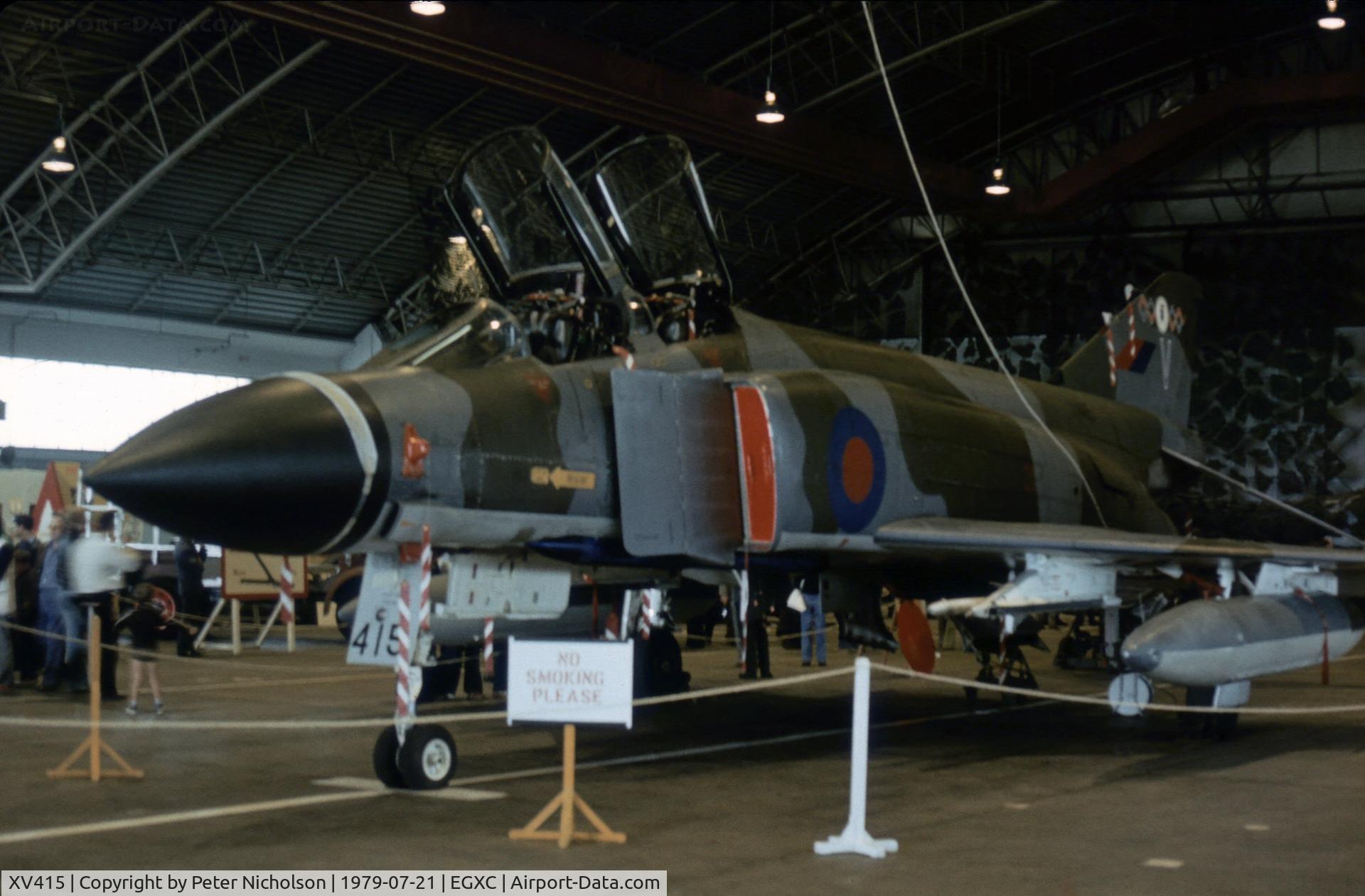 XV415, 1968 McDonnell Douglas Phantom FGR2 C/N 3007/9245, Phantom FGR.2 of 64 Squadron as part of a hanger display at the 1979 Coningsby Open Day.