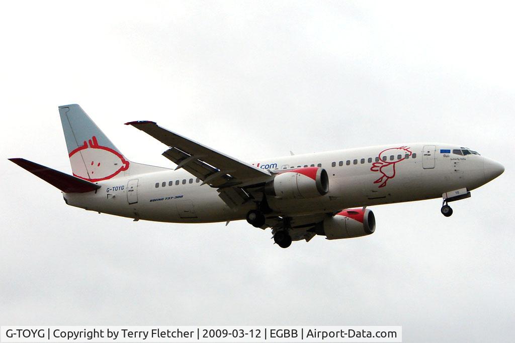 G-TOYG, 1998 Boeing 737-36N C/N 28872, BMI Baby B737 landing at BHX