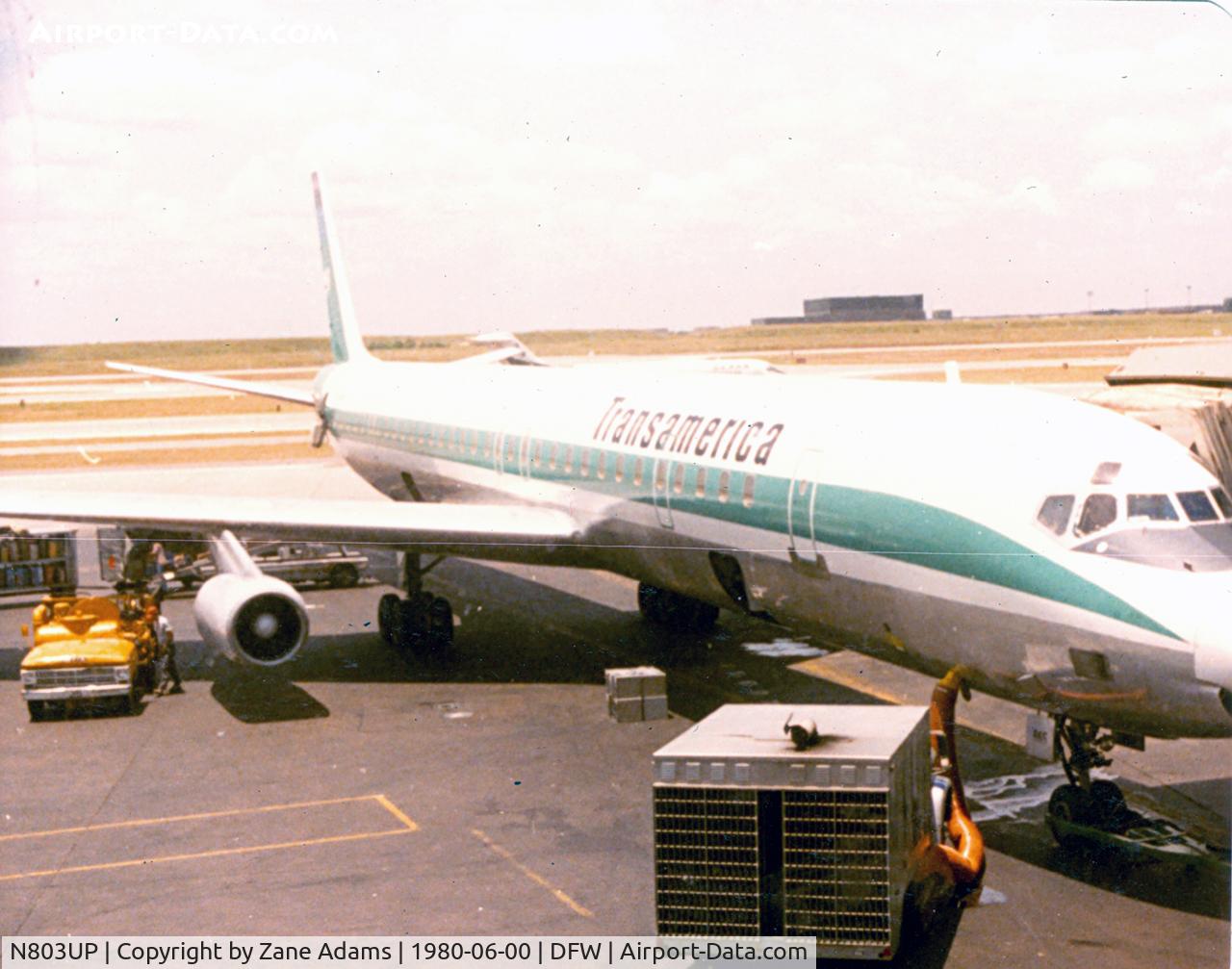 N803UP, 1969 Douglas DC-8-73F C/N 46073, Seen as Transamerica N4865T - This aircraft was our charter for my high school summer trip to Europe.
