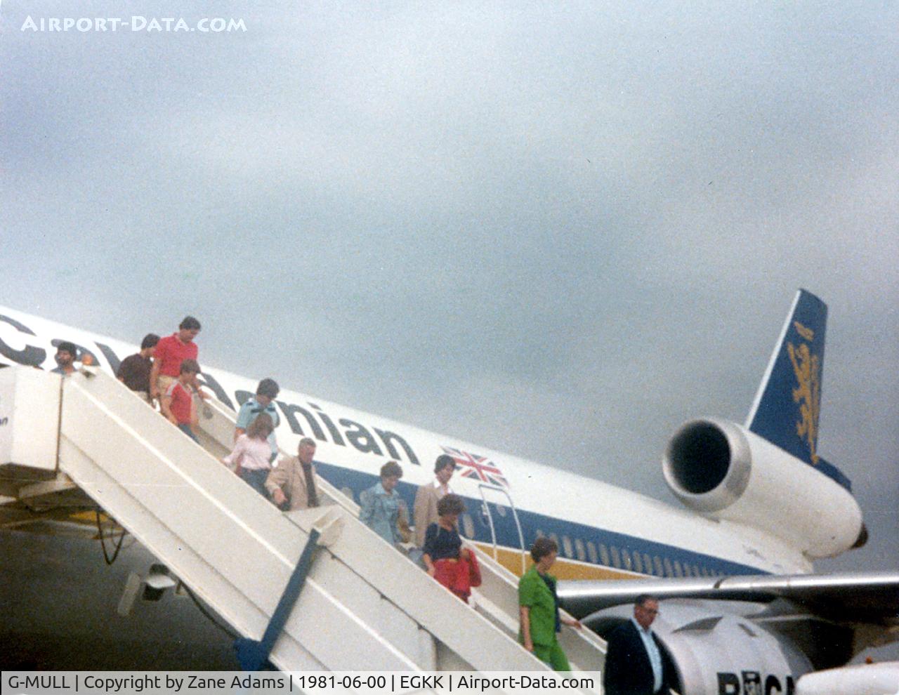 G-MULL, 1979 McDonnell Douglas DC-10-30F C/N 47888, British Caldonian DC-10 at London Gatwick We are deplaning on the begining of my high school trip to Europe