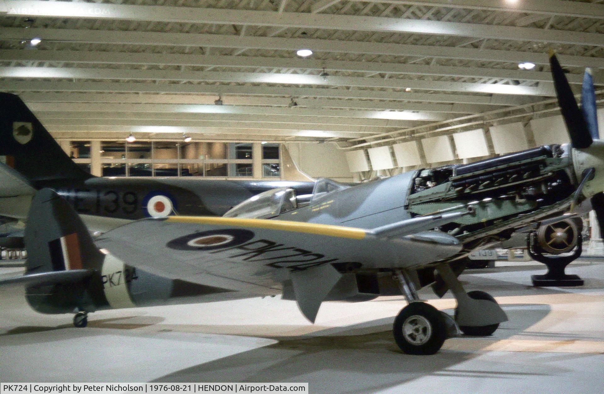 PK724, Supermarine 356 Spitfire F.24 C/N CBAF.255, The RAF Museum's Spitfire F.24 with maintenance serial 7288M as seen in 1976.