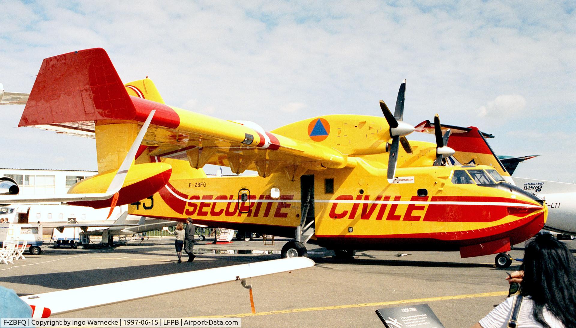 F-ZBFQ, Canadair CL-215-6B11 CL-415 C/N 2025, Canadair CL-415-6B11 of the Securite Civile at the Aerosalon Paris 1997