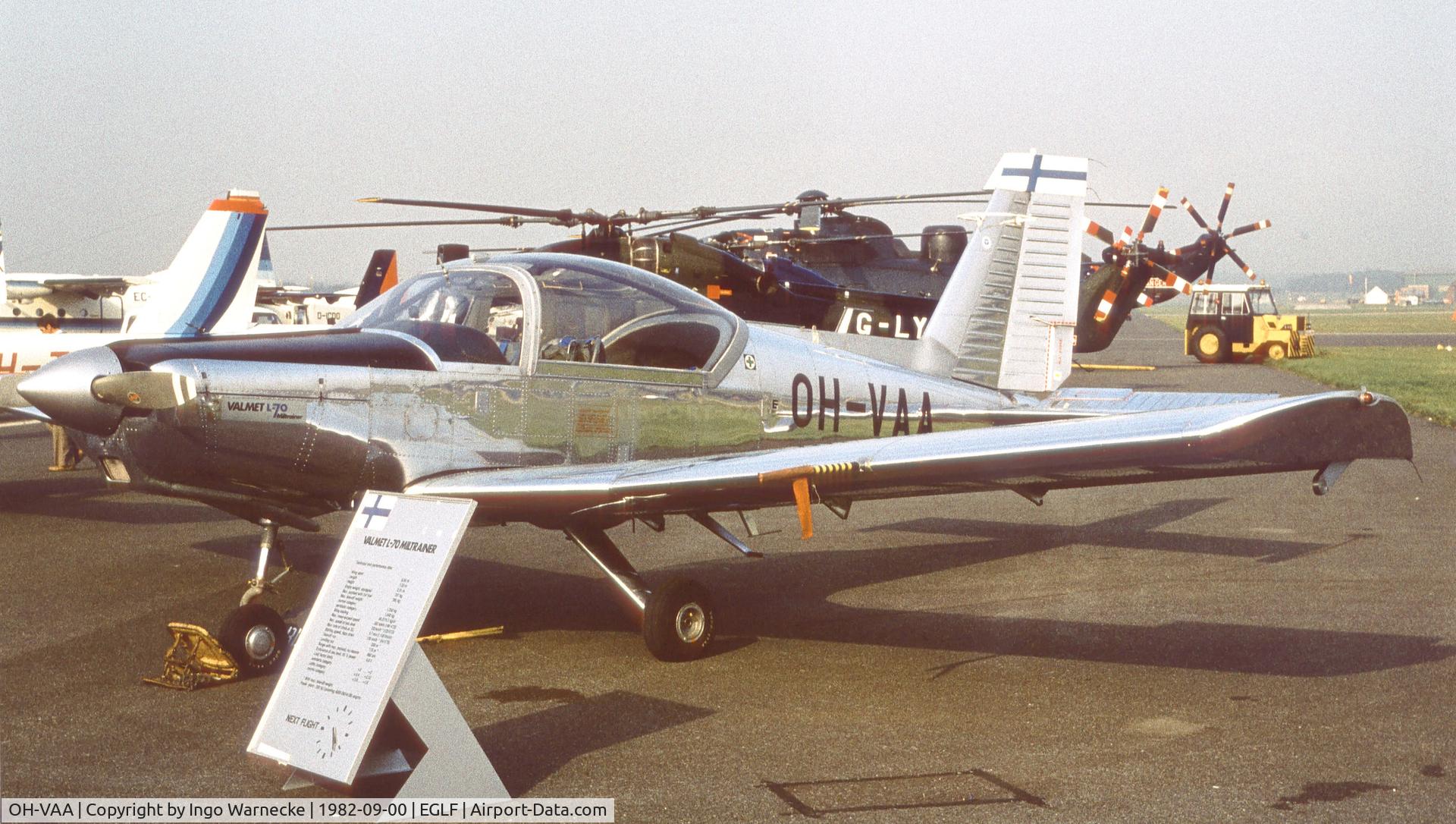 OH-VAA, 1980 Valmet L-70 Vinka C/N 31, Valmet L-70 Vinka at Farnborough International 1982