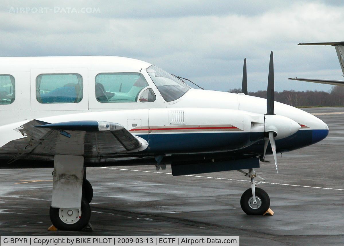 G-BPYR, 1977 Piper PA-31-310 C Navajo C/N 31-7812032, PARKED OUTSIDE THE SYNERGY OFFICES