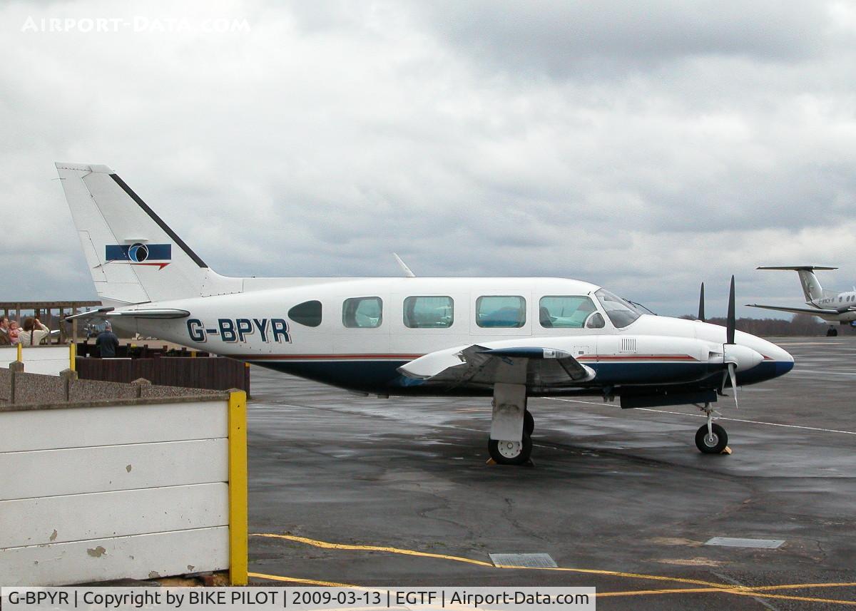 G-BPYR, 1977 Piper PA-31-310 C Navajo C/N 31-7812032, SITTING OUTSIDE THE SYNERGY OFFICES