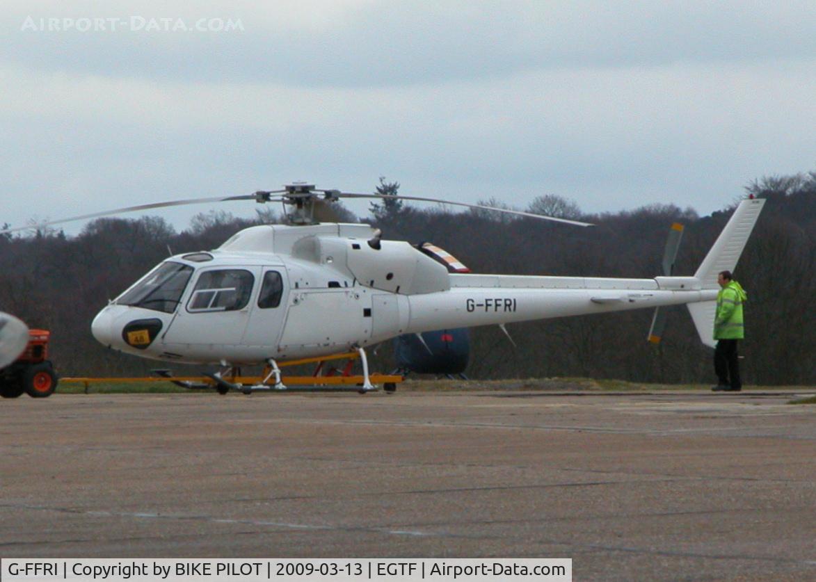 G-FFRI, 1982 Aérospatiale AS-355F-1 Twin Ecureuil C/N 5120, BEING TOWED TO THE ALAN MANN HANGERS