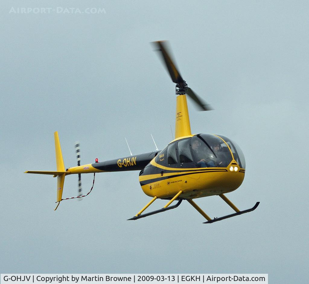 G-OHJV, 2007 Robinson R44 Raven I C/N 1722, Visitor on a very murky day.