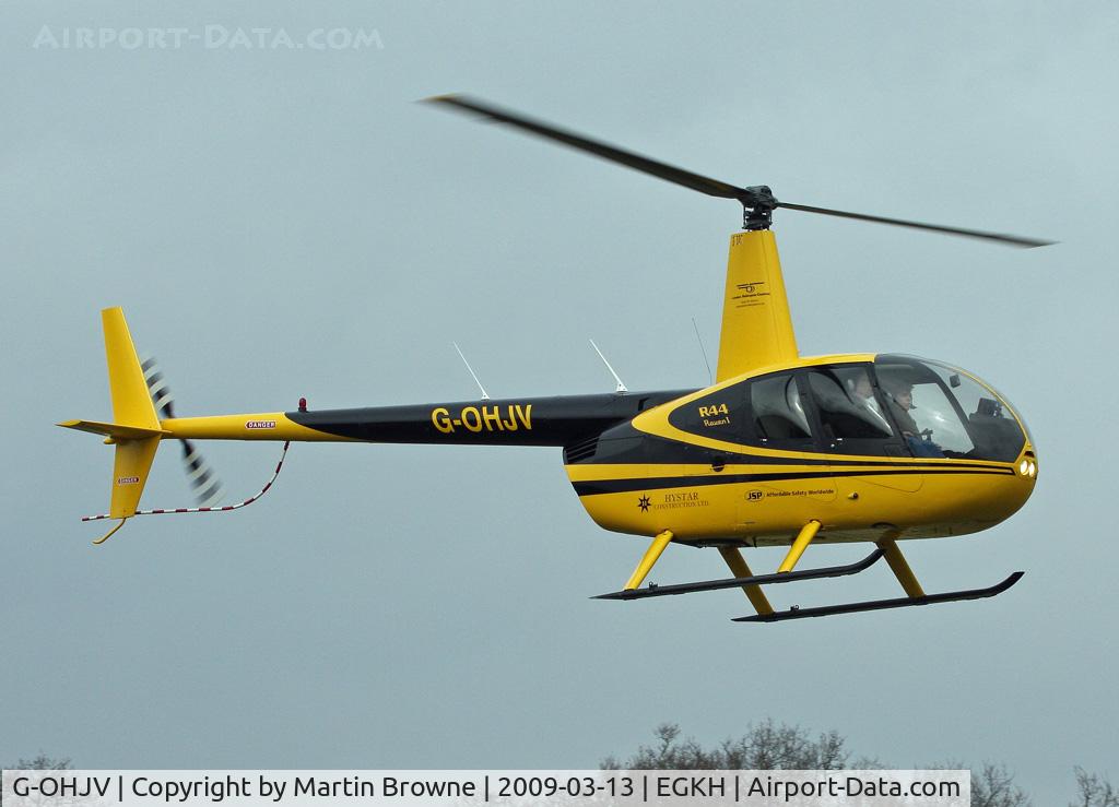 G-OHJV, 2007 Robinson R44 Raven I C/N 1722, Visitor on a very murky day.