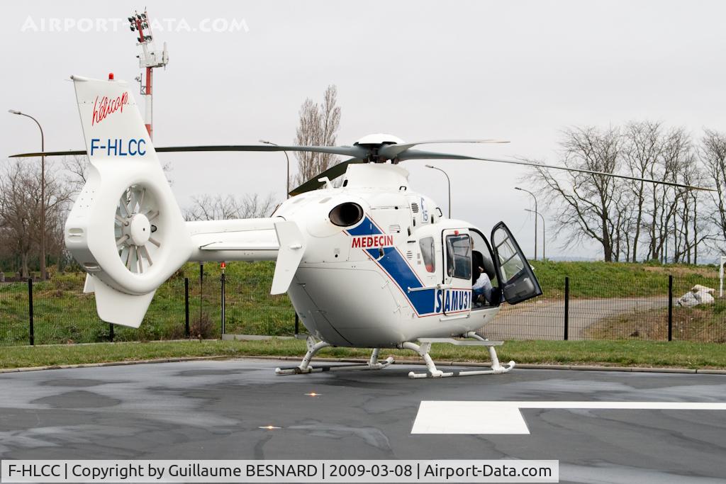 F-HLCC, 2003 Eurocopter EC-135T-2 C/N 0291, Resting at ramp, waiting for some ambulance to come.